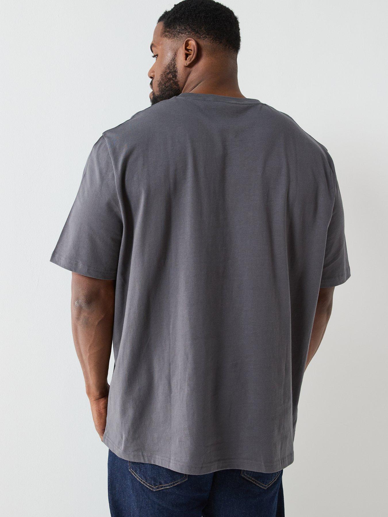  image of lyle-scott-big-and-tall-plain-t-shirt--grey