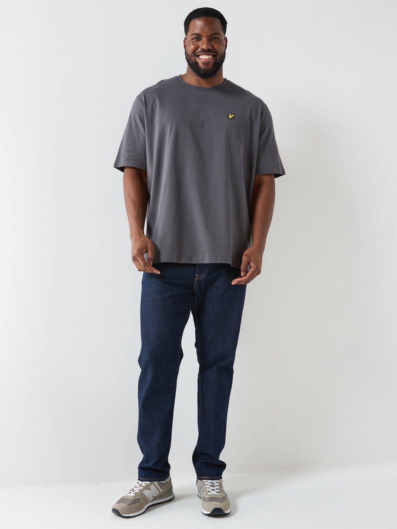  image of lyle-scott-big-and-tall-plain-t-shirt--grey