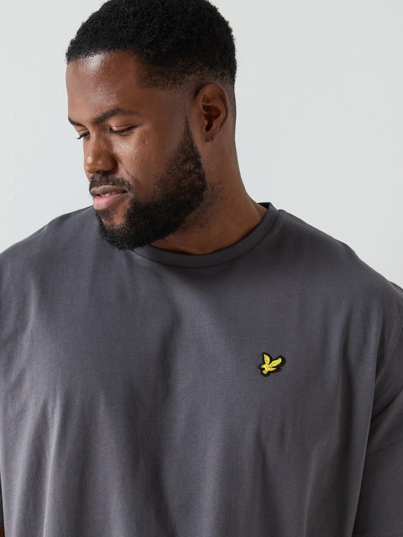  image of lyle-scott-big-and-tall-plain-t-shirt--grey