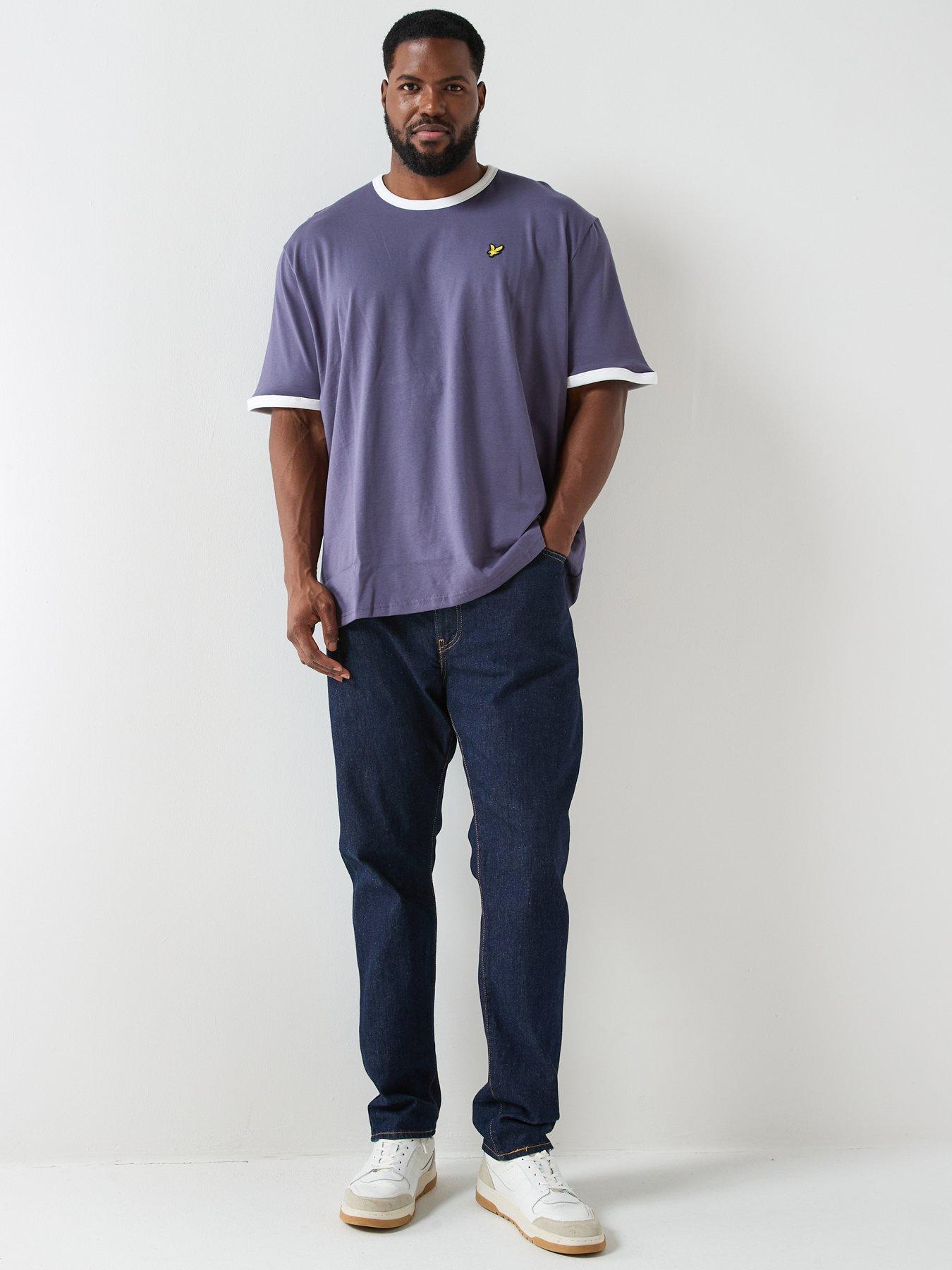  image of lyle-scott-big-and-tall-ringer-short-sleeve-t-shirt-purple