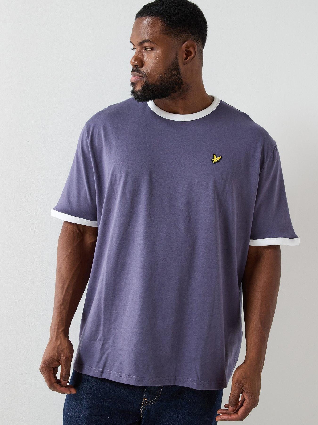  image of lyle-scott-big-and-tall-ringer-short-sleeve-t-shirt-purple