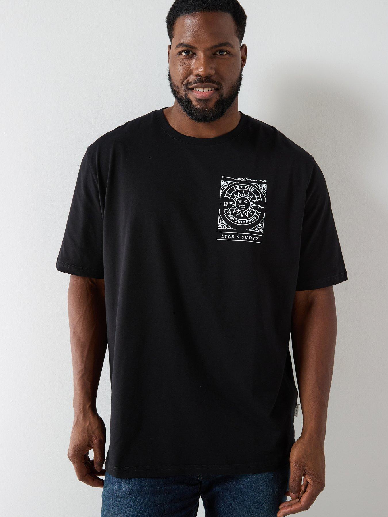 Lyle & Scott Big And Tall Sunshine Inn Graphic T-Shirt- Black