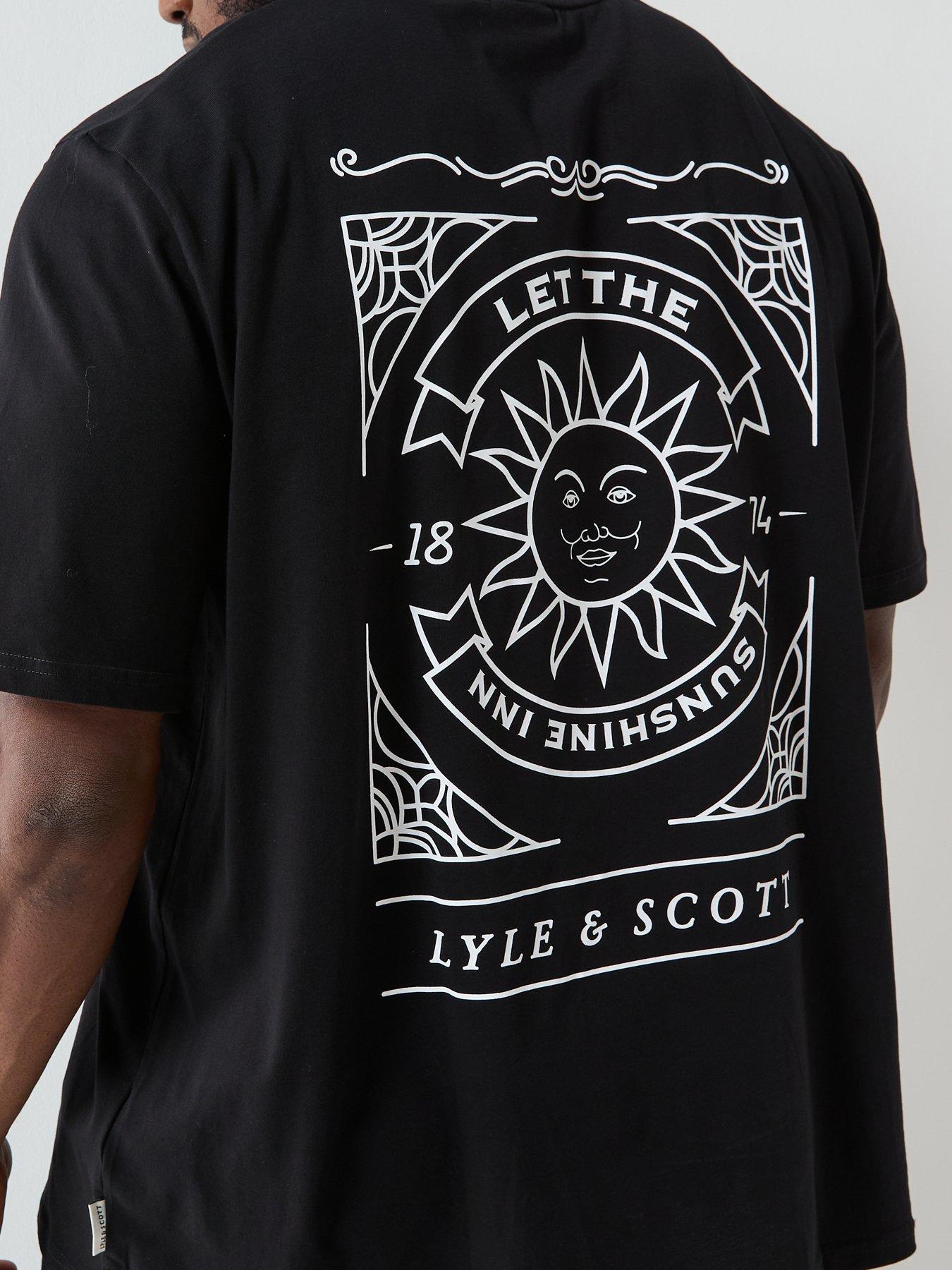  image of lyle-scott-big-and-tall-sunshine-inn-graphic-t-shirt--black