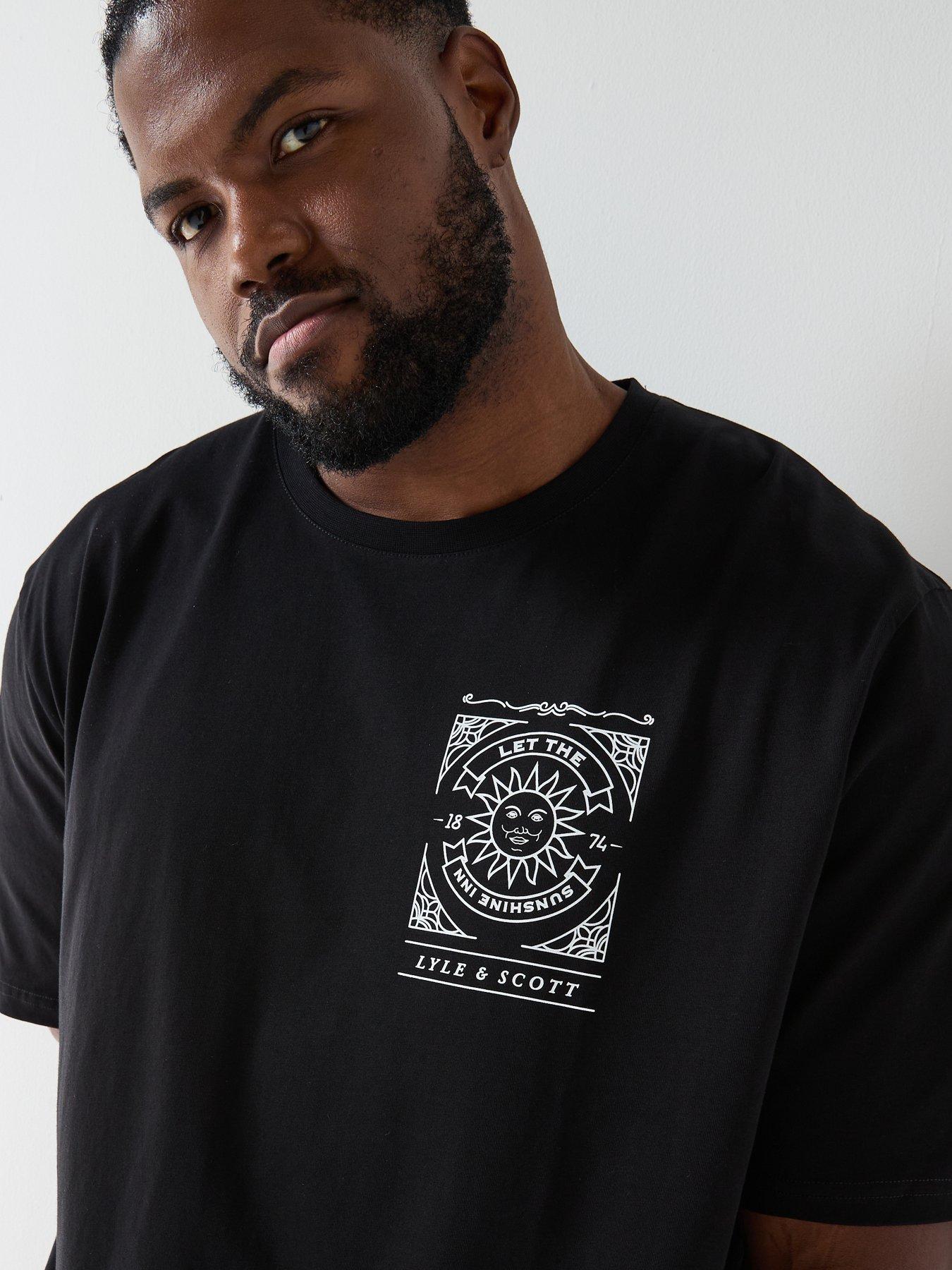  image of lyle-scott-big-and-tall-sunshine-inn-graphic-t-shirt--black