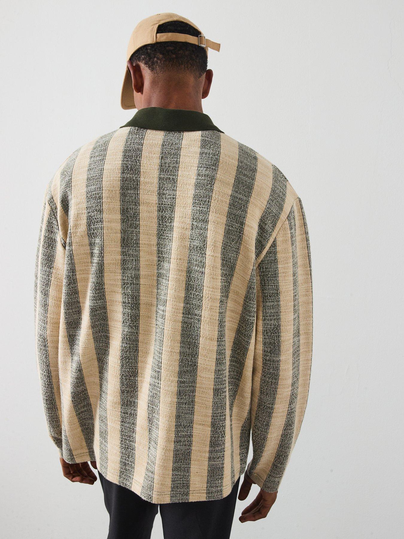 Image 2 of 6 of Les Deux Bowie Jacquard Long Sleeve Polo Shirt - Light Green