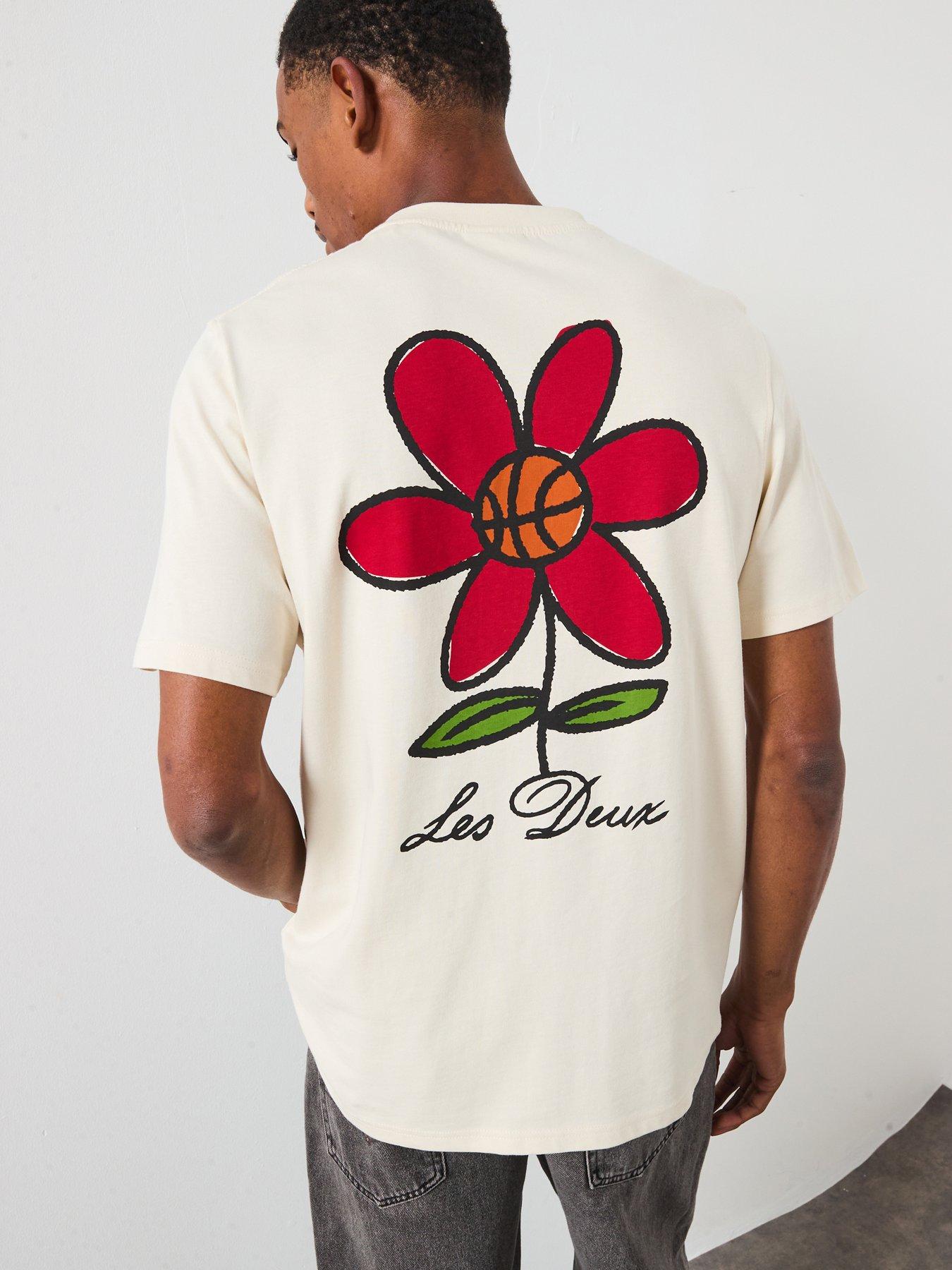 Les Deux Flower Basket Back Graphic T-Shirt - White