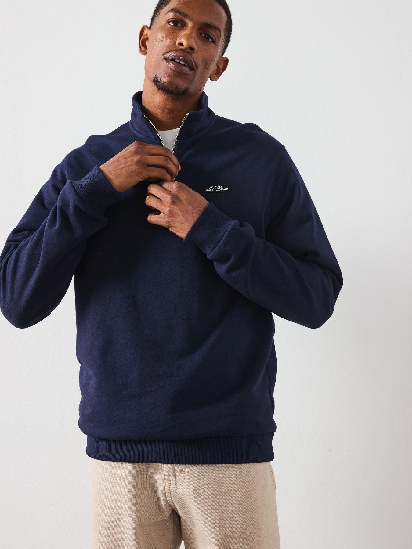 Les Deux Crew Half Zip Sweat - Navy