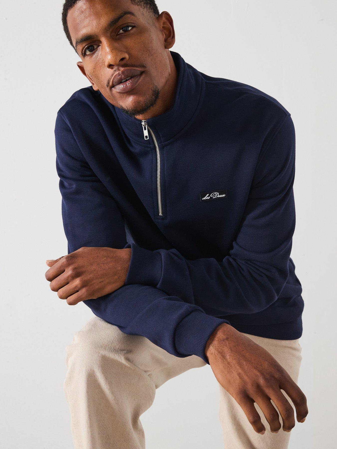 Image 5 of 6 of Les Deux Crew Half Zip Sweat - Navy