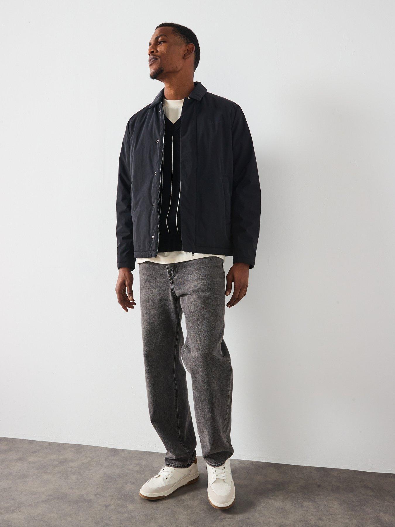  image of les-deux-idris-padded-coach-jacket-black