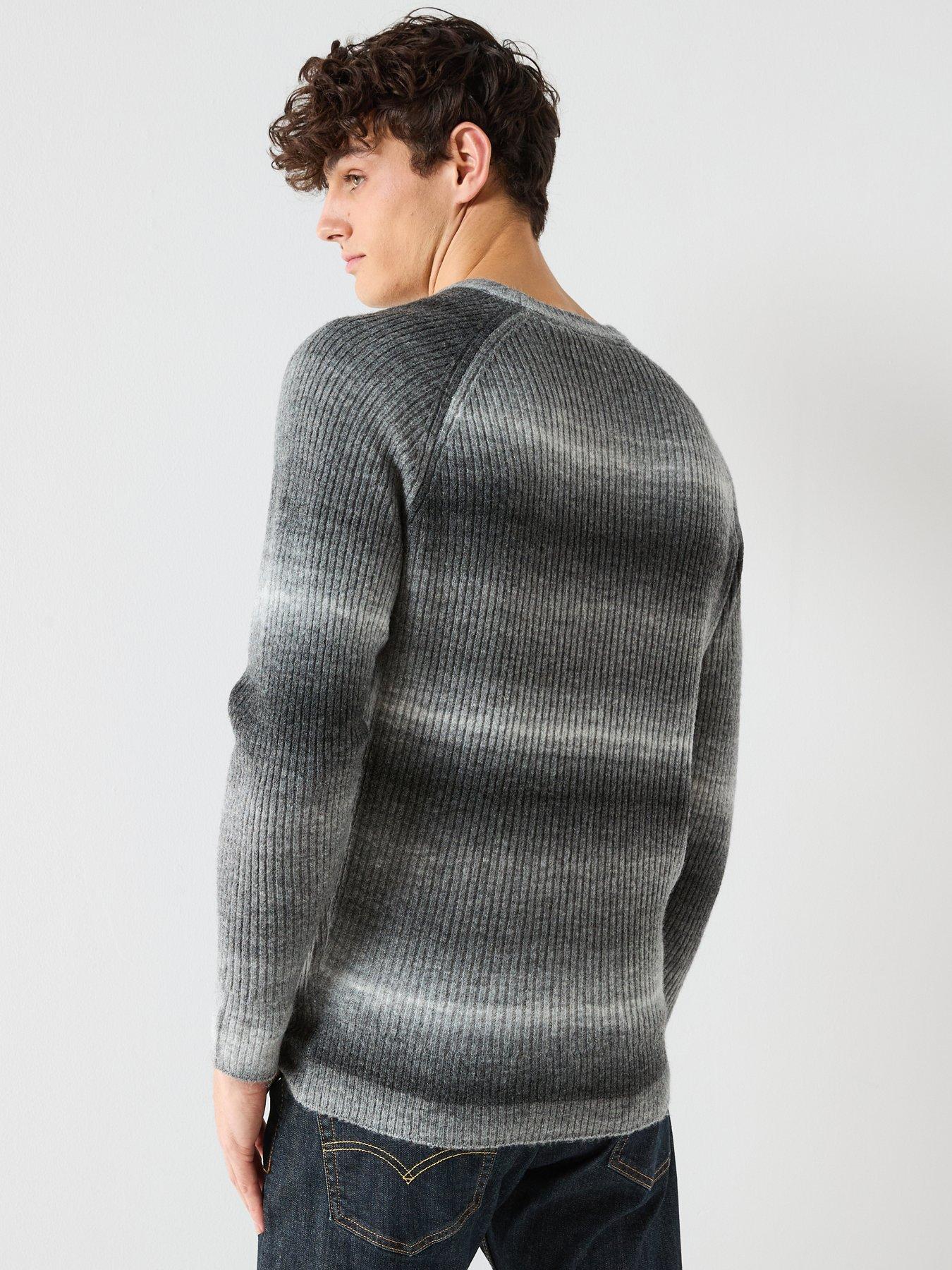  image of lyle-scott-ribbed-ombre-knitted-jumper-grey