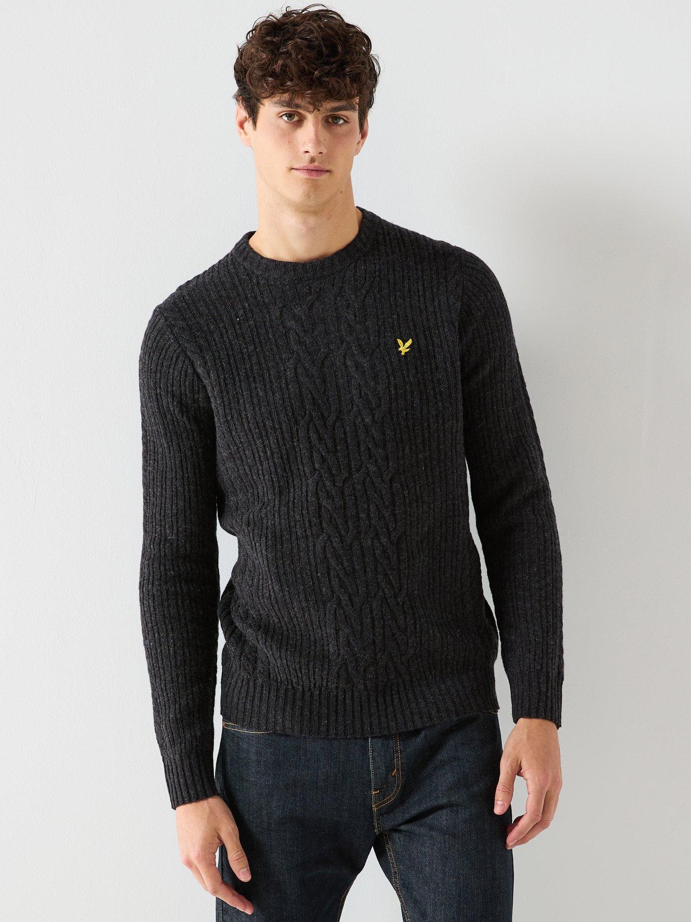 Lyle & Scott Lyle  &  Scott Ribbed Cable Knit Jumper-black