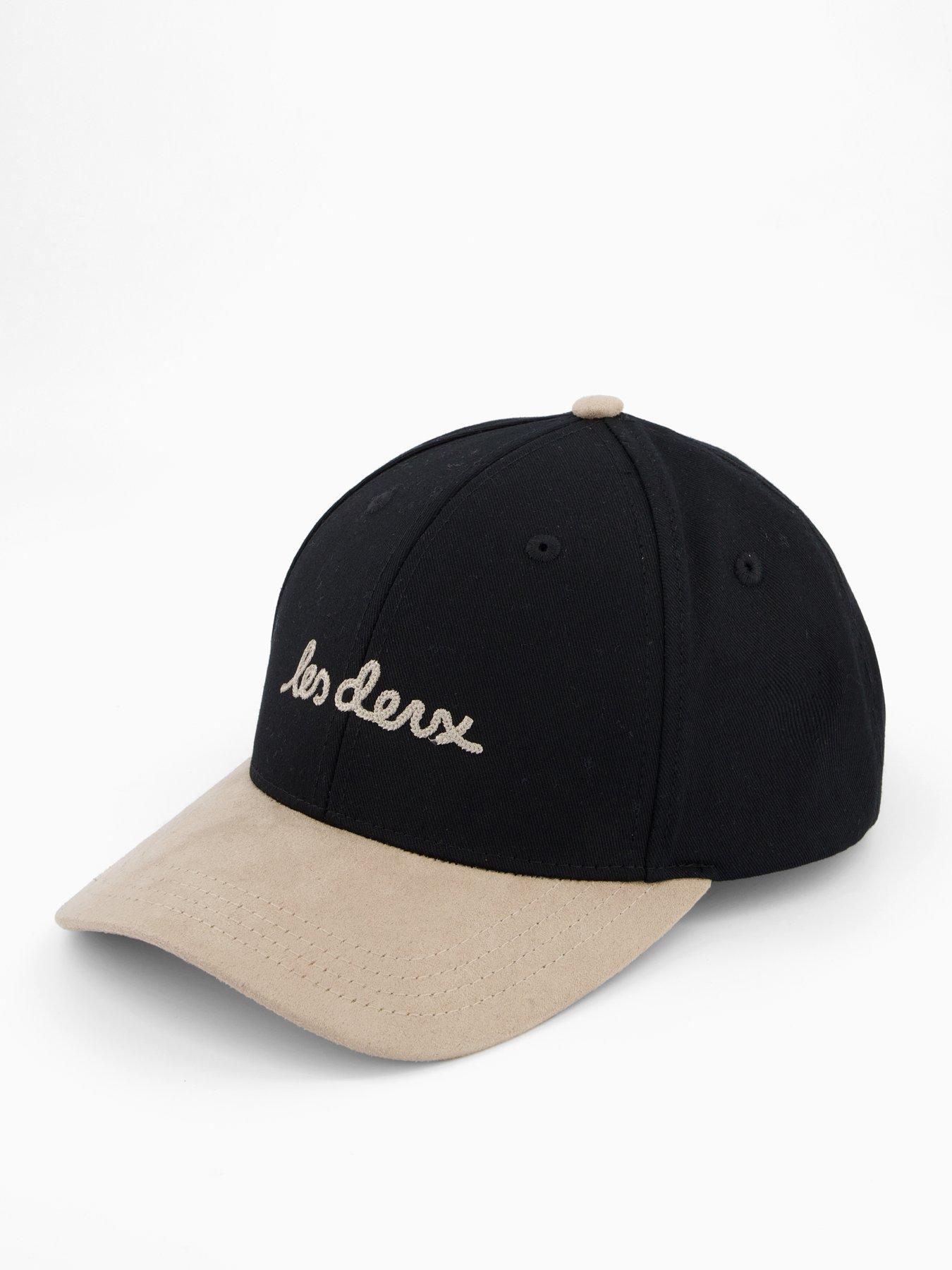 Image 2 of 4 of Les Deux Brad Contrast Suede Snapback Baseball Cap - Black
