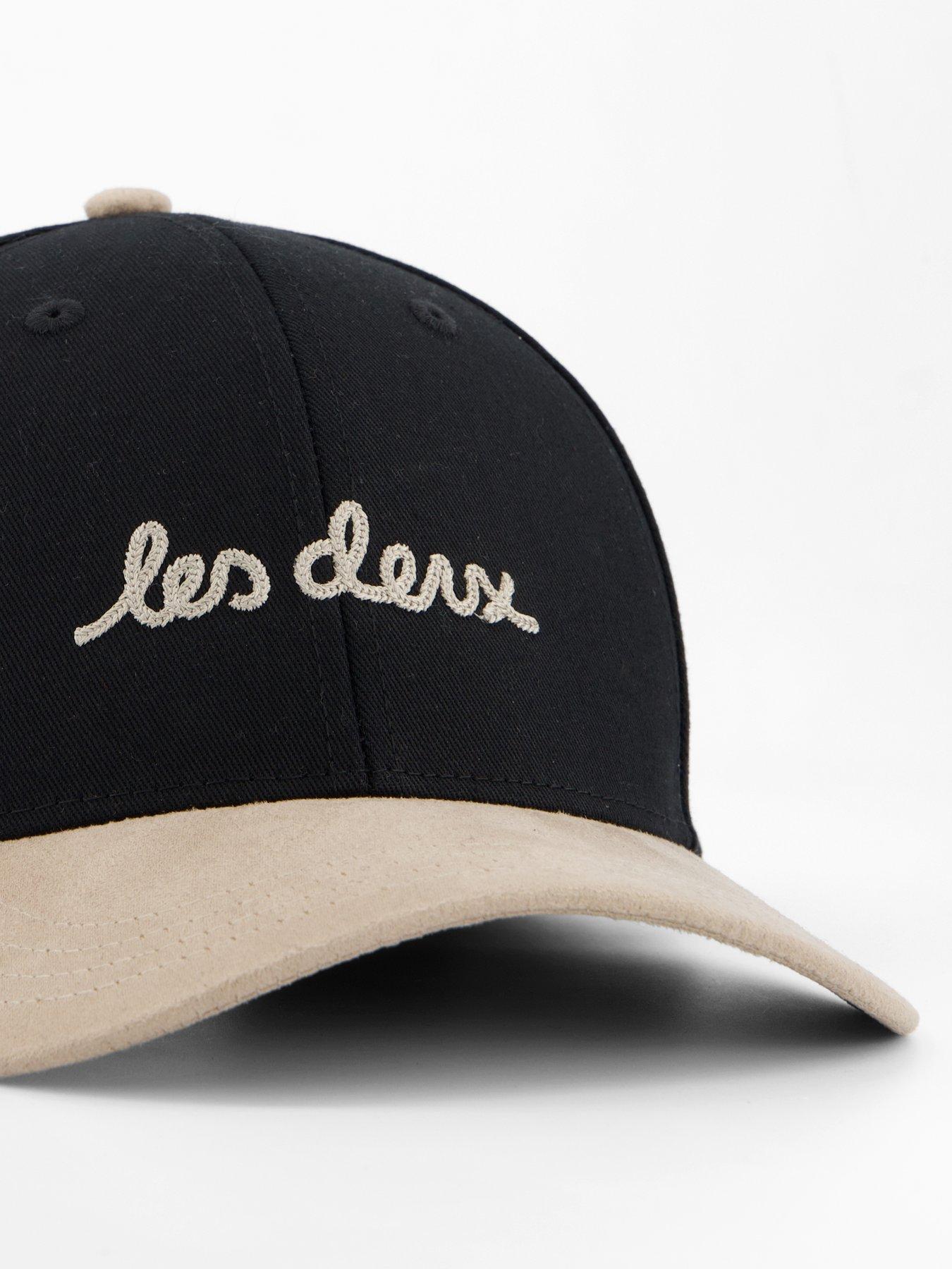 Image 3 of 4 of Les Deux Brad Contrast Suede Snapback Baseball Cap - Black