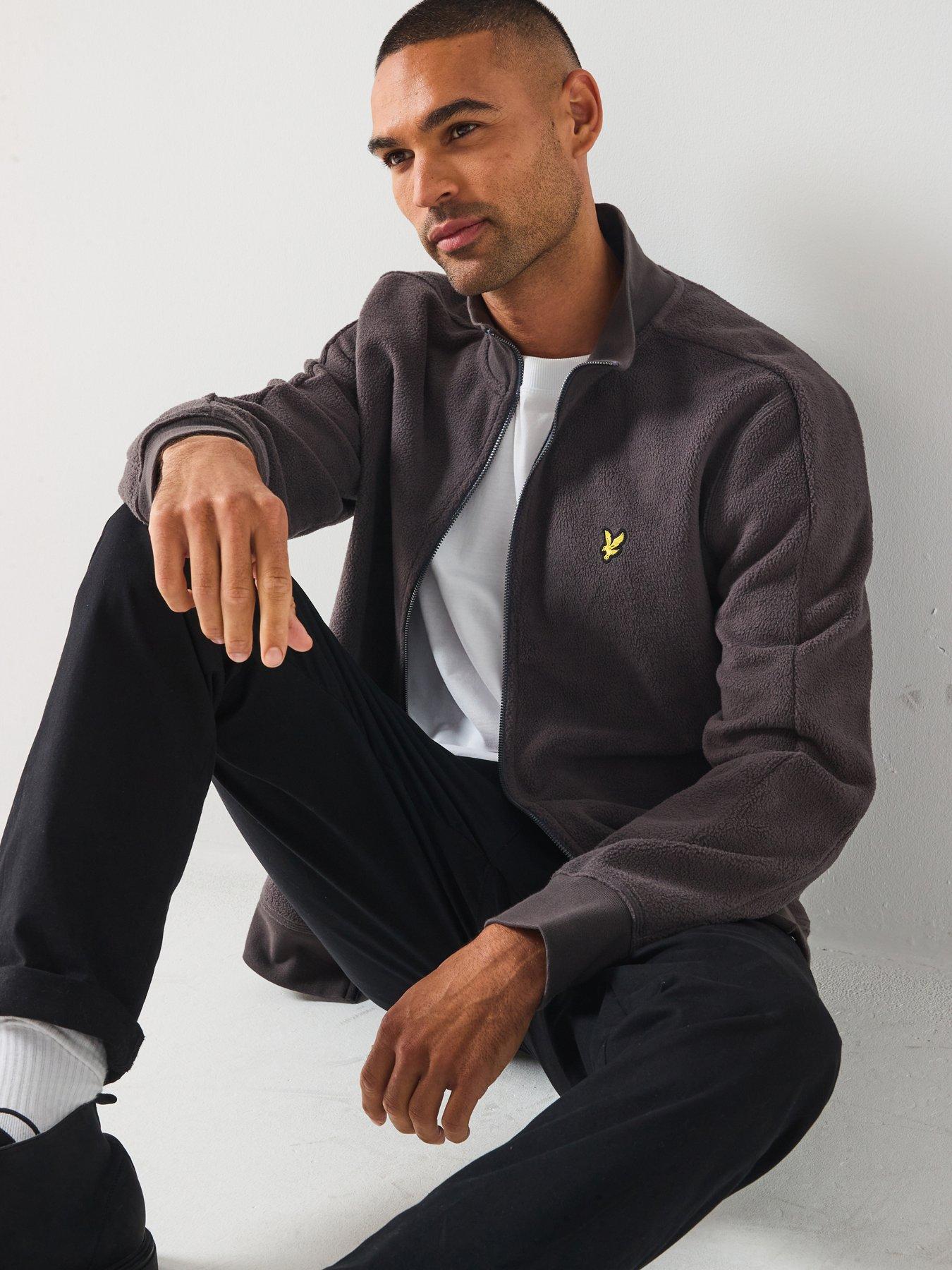 front image of lyle-scott-polar-fleece-track-jacket--grey