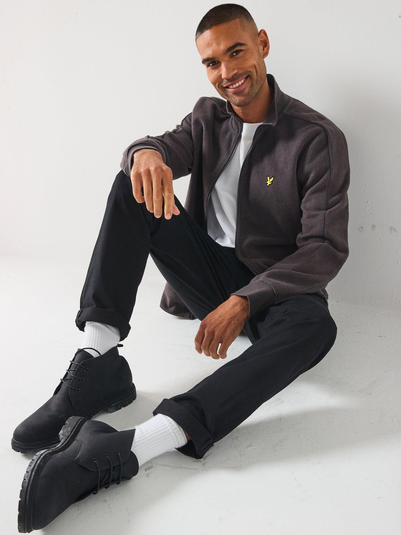  image of lyle-scott-polar-fleece-track-jacket--grey