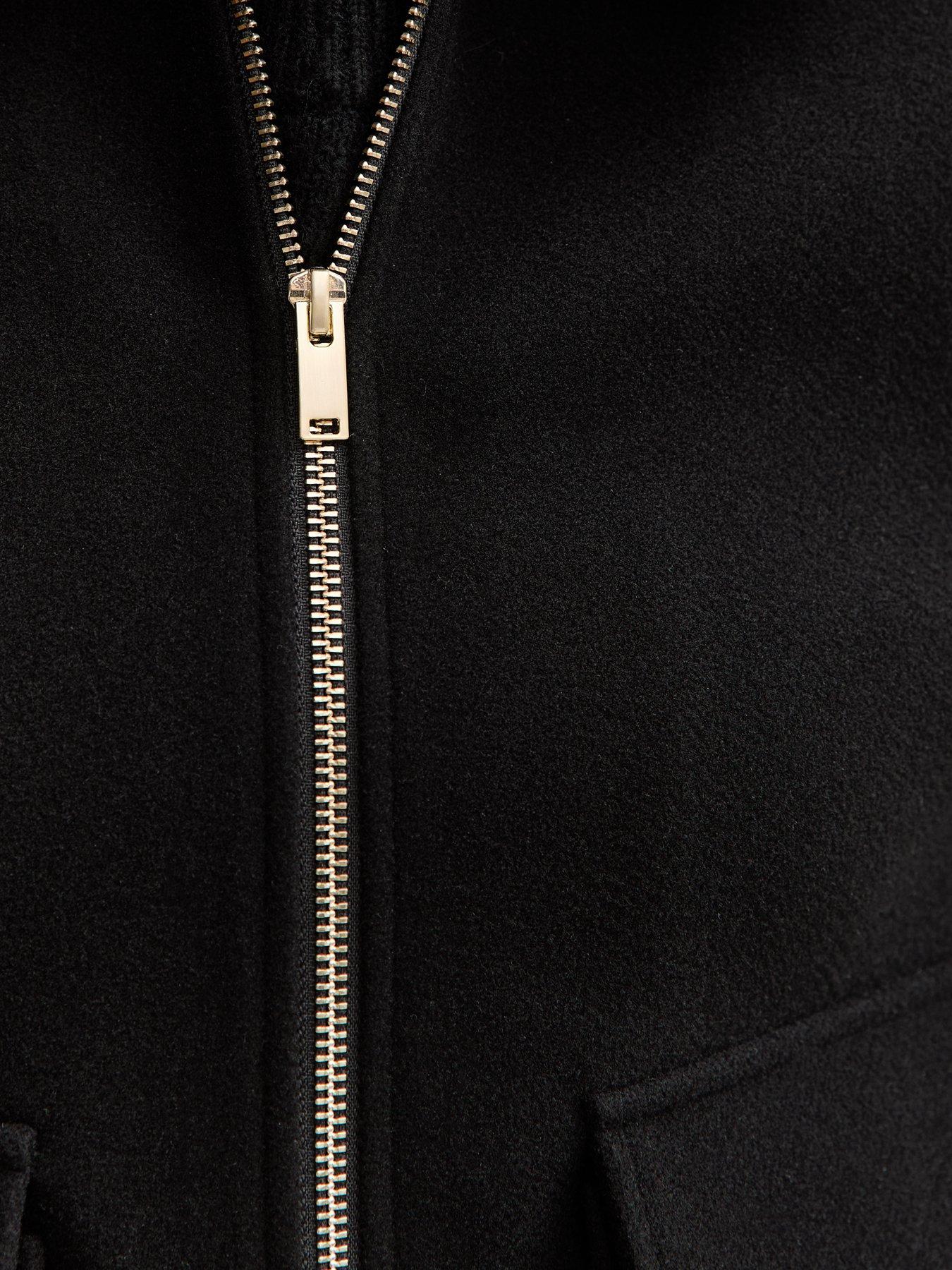 Image 6 of 6 of New Look Zip Front Harrington Jacket - Black
