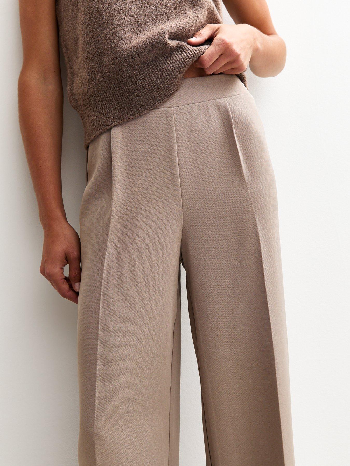 Image 4 of 5 of New Look Mink Pull-On Tailored Trousers - Brown
