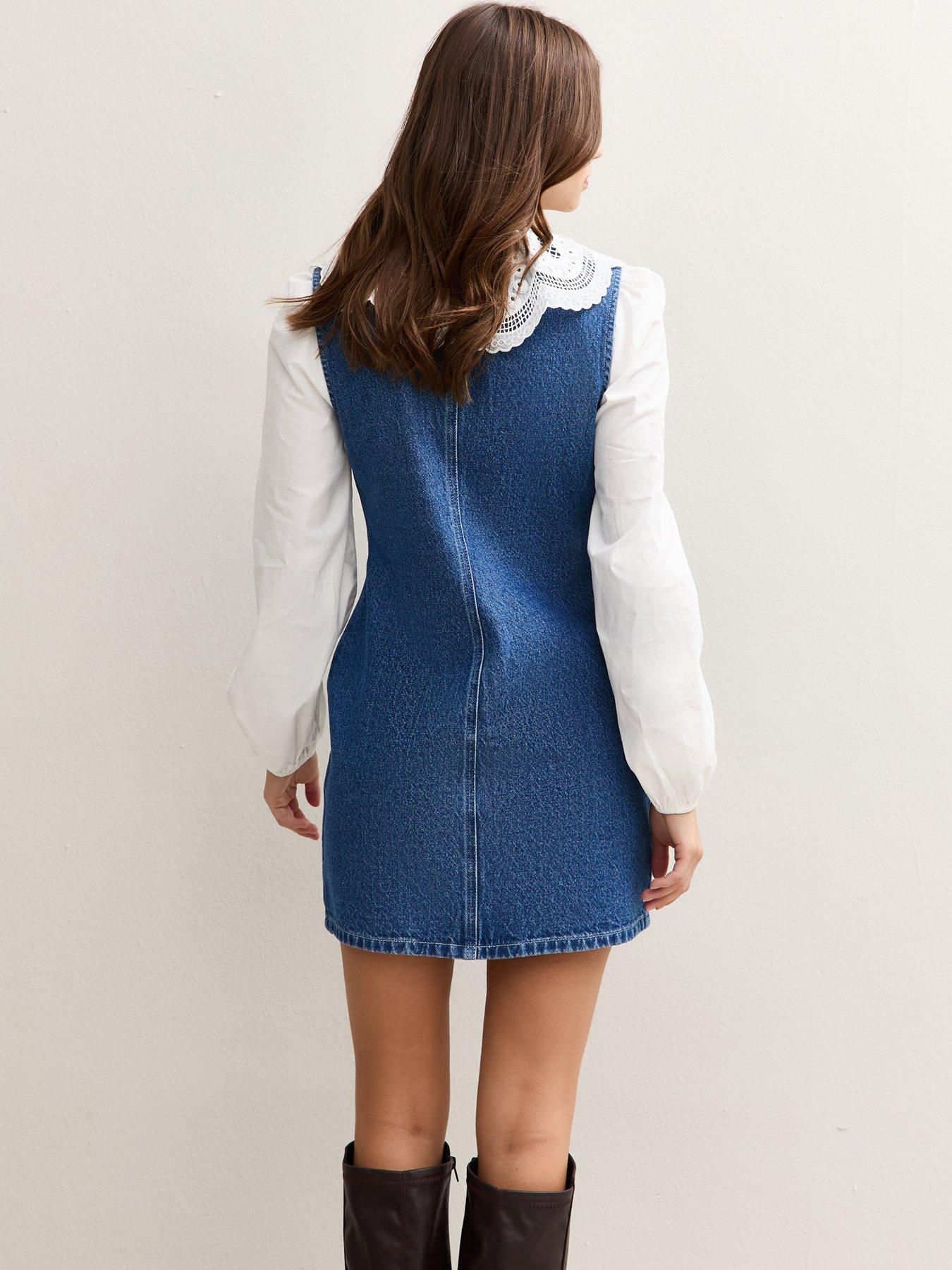 denim dress new look Womens Next Mid Blue Denim Midi Shirt Dress US 8 Petite