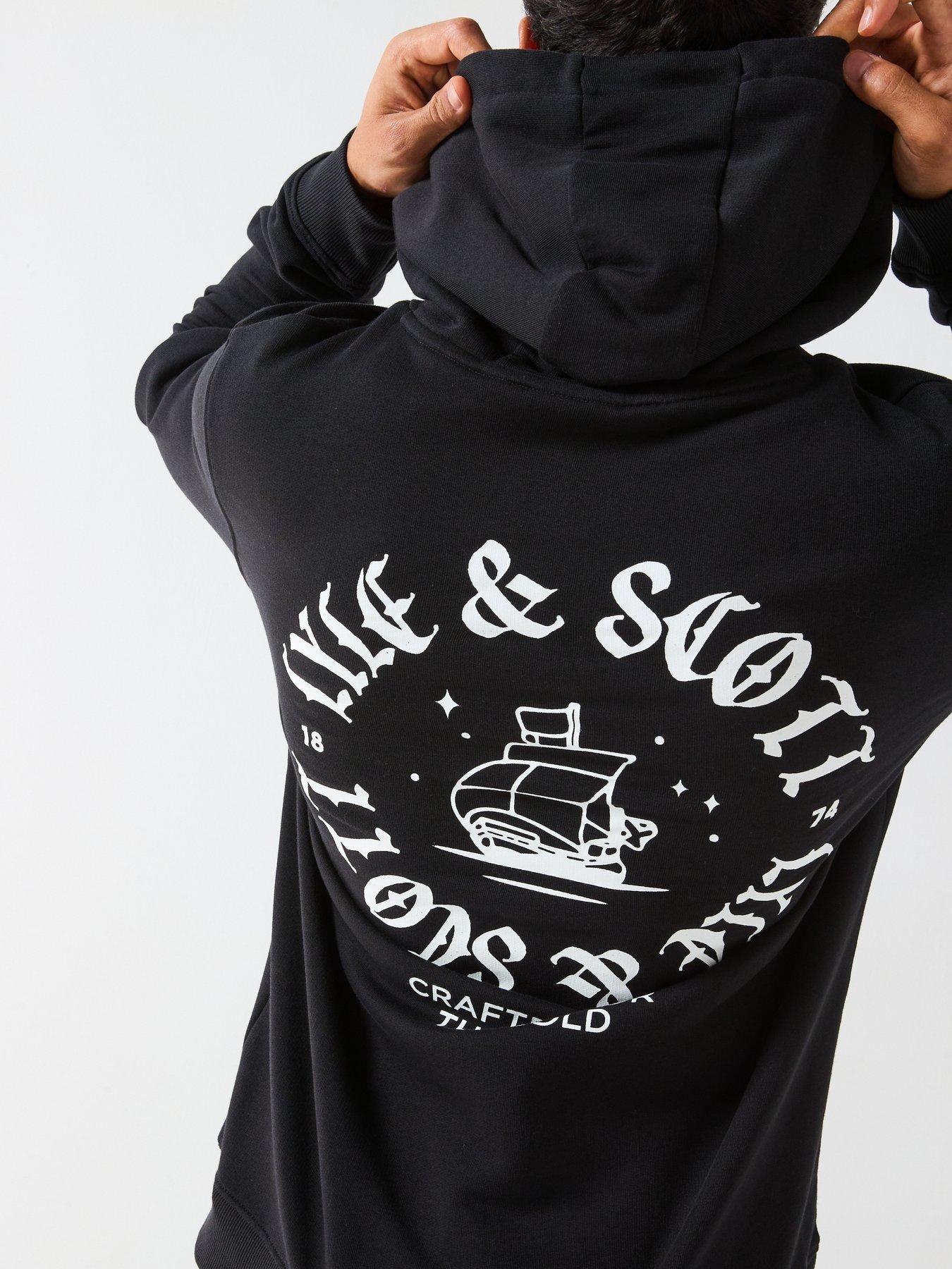 Image 5 of 5 of Lyle & Scott Ship Insignia Graphic Hoodie- Black