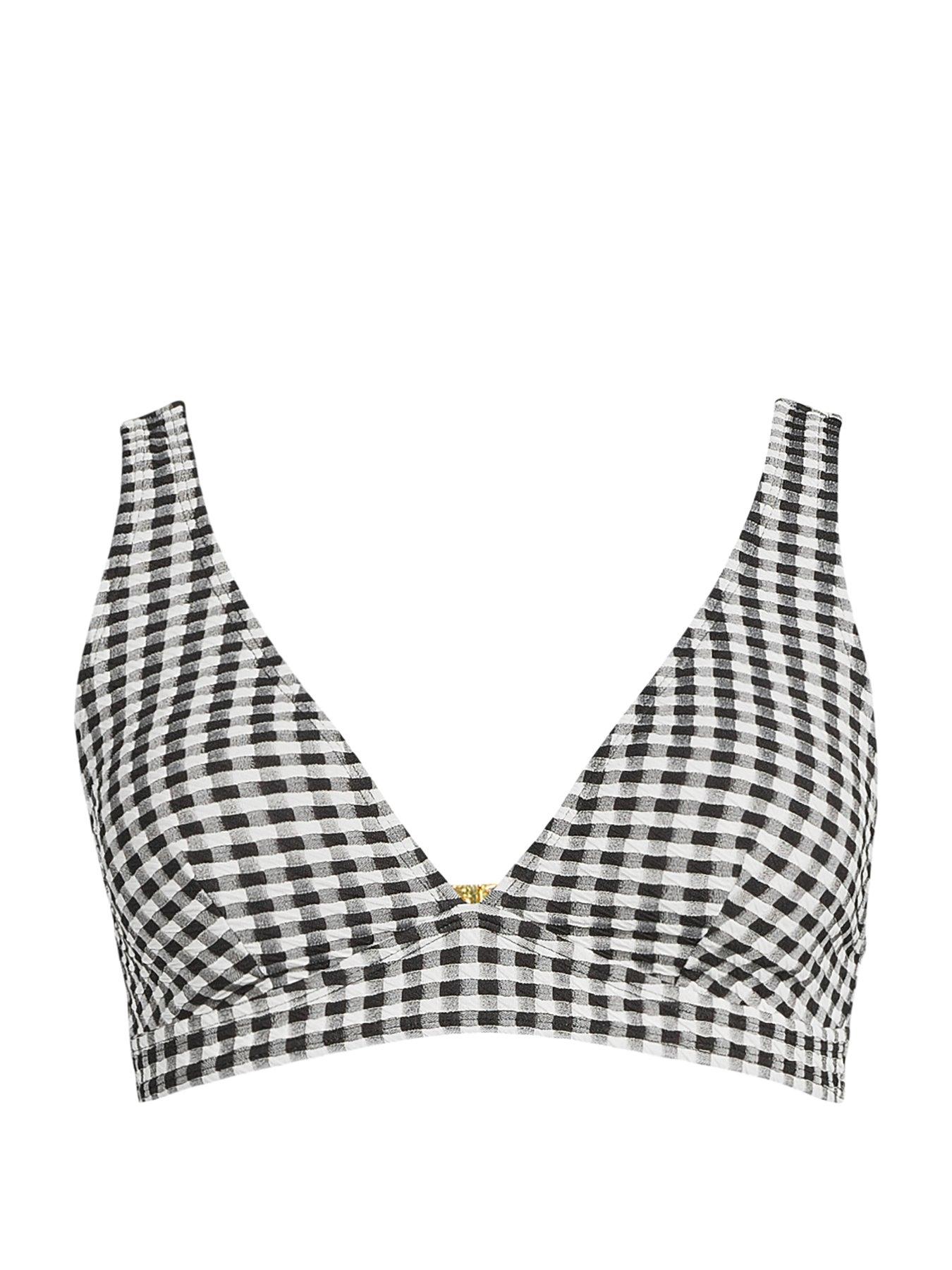 Image 7 of 7 of The Very Collection Gingham Bikini Top - Black