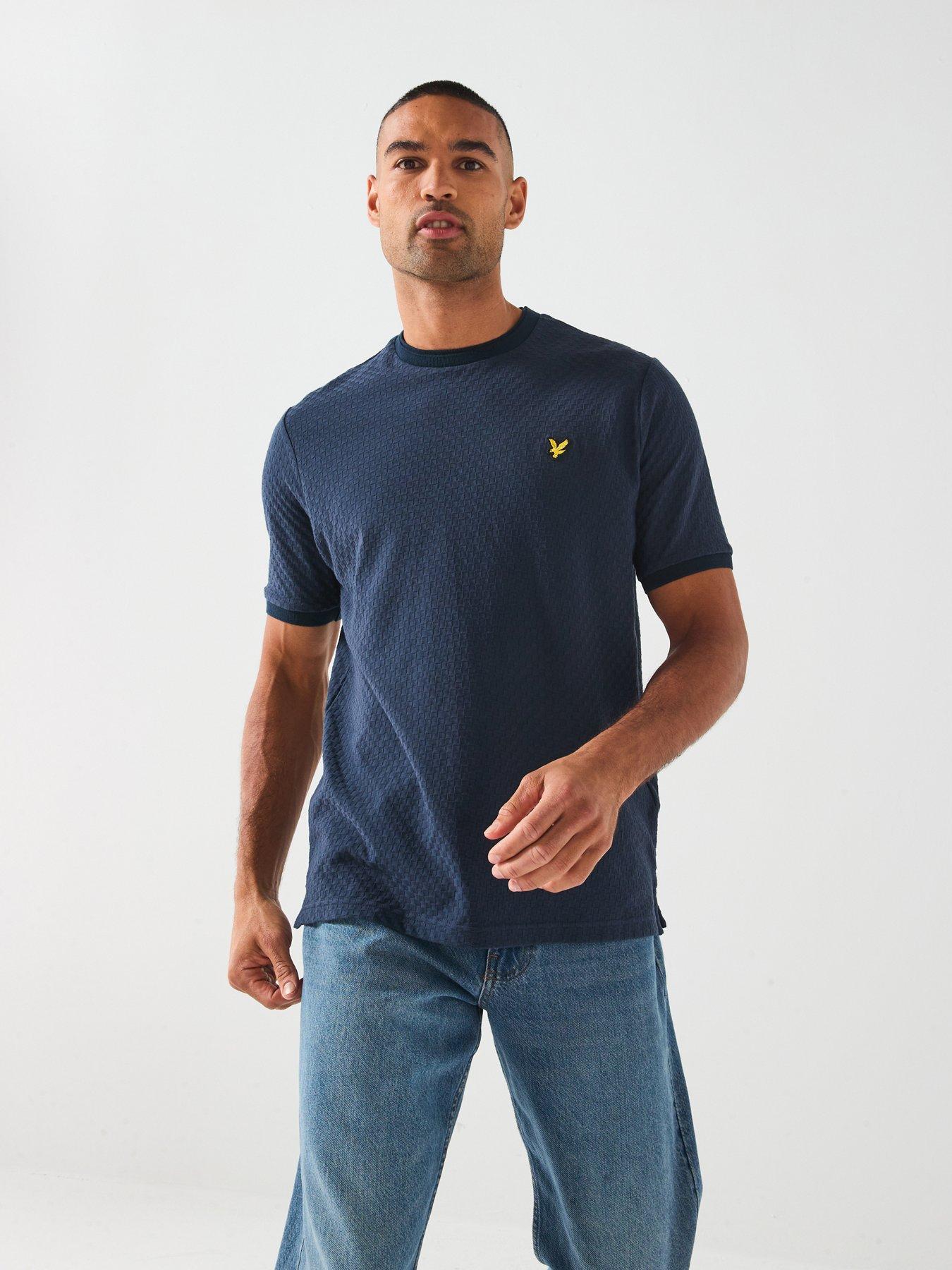 undefined Football Jacquard Relaxed Fit T-Shirt- Navy