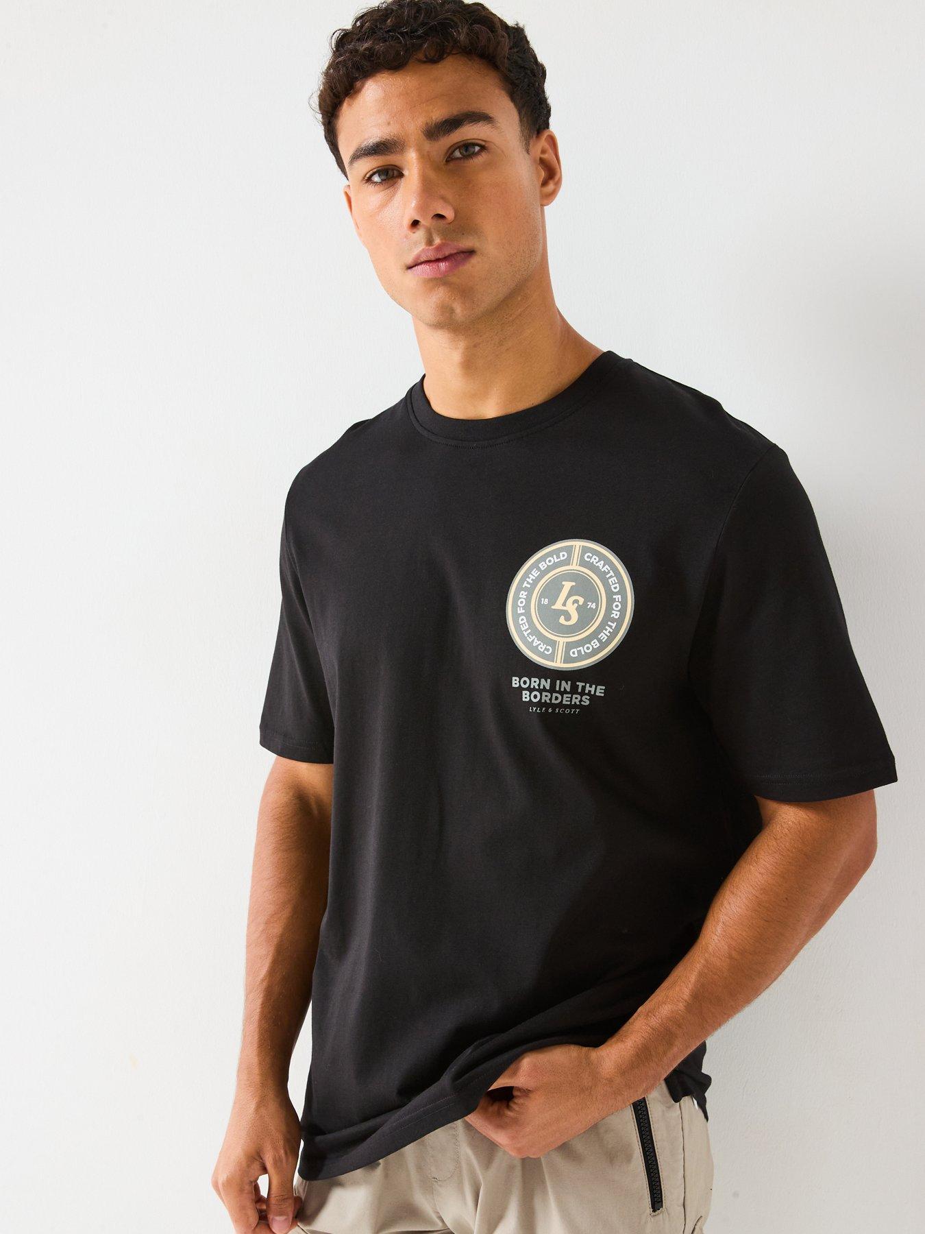  image of lyle-scott-born-in-the-borders-graphic-t-shirt--black
