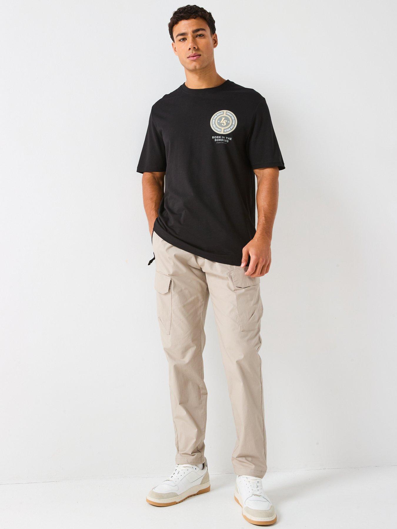  image of lyle-scott-born-in-the-borders-graphic-t-shirt--black