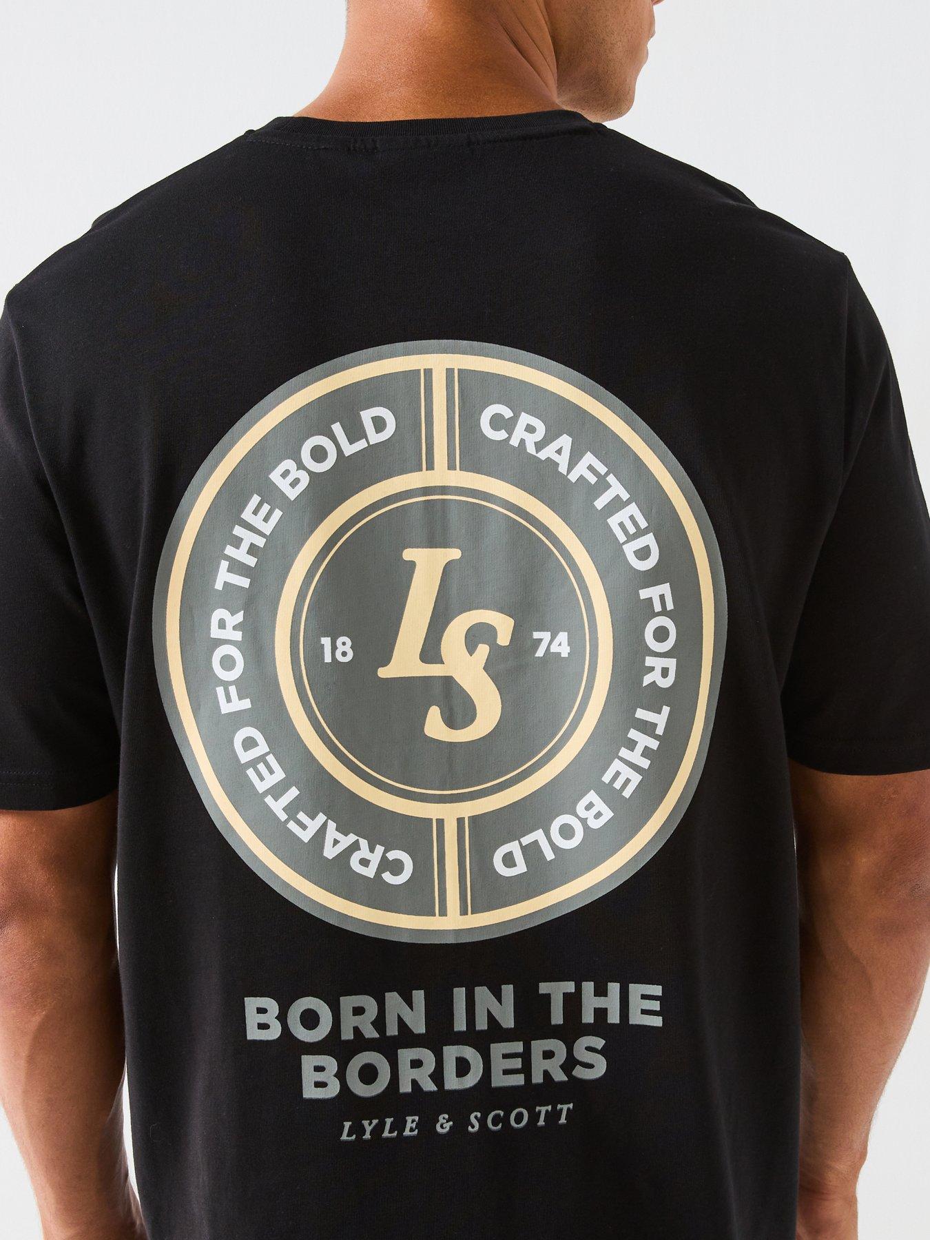  image of lyle-scott-born-in-the-borders-graphic-t-shirt--black