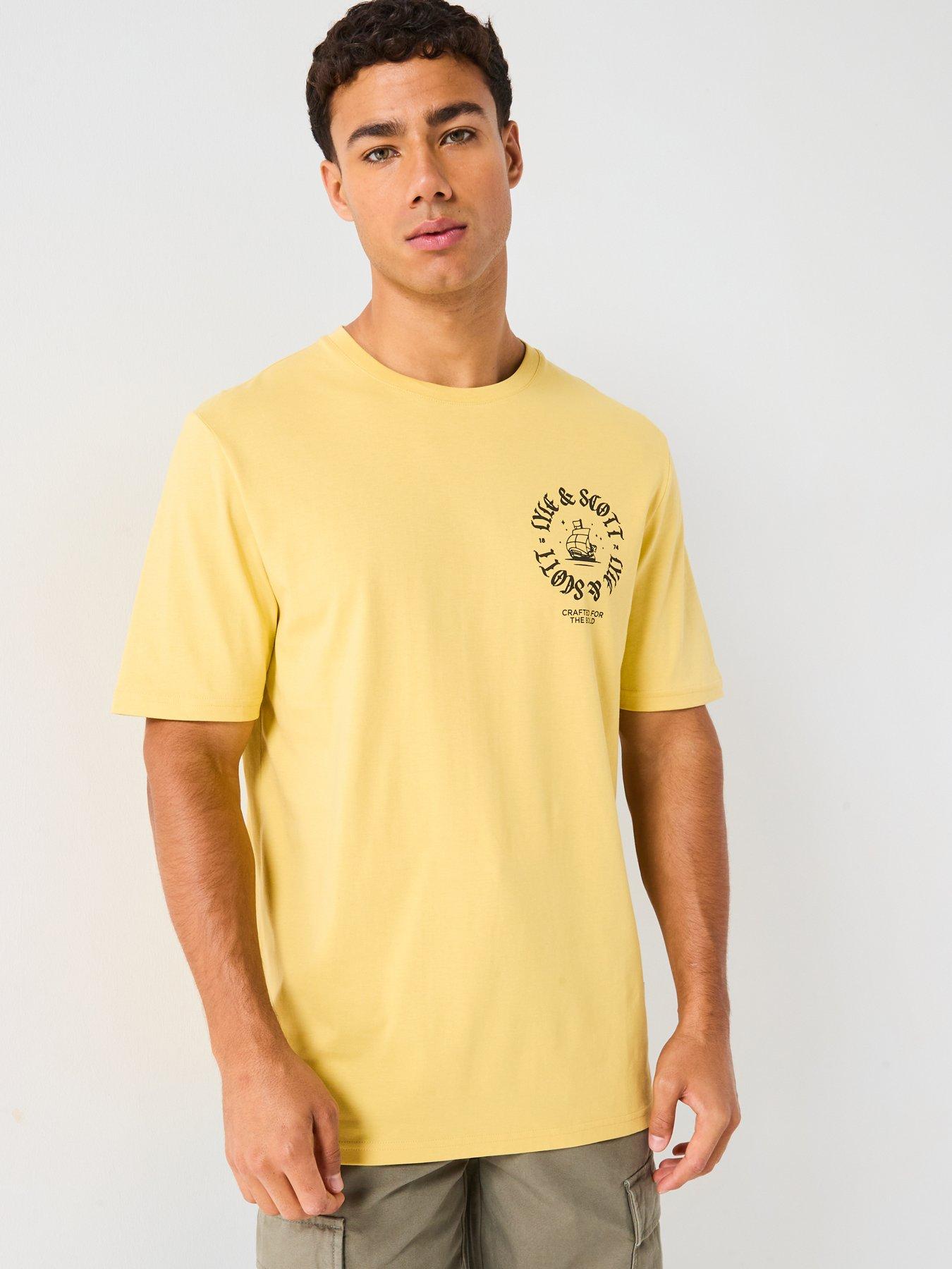  image of lyle-scott-ship-insignia-graphic-relaxed-fit-t-shirt-gold