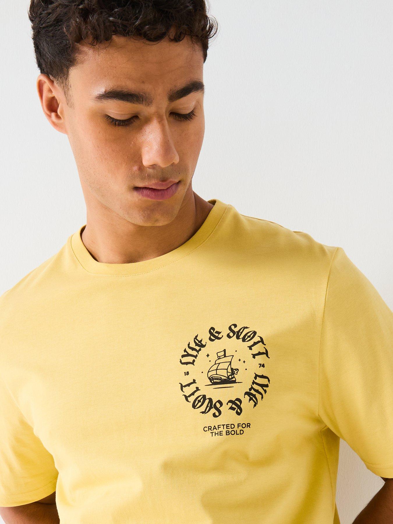  image of lyle-scott-ship-insignia-graphic-relaxed-fit-t-shirt-gold