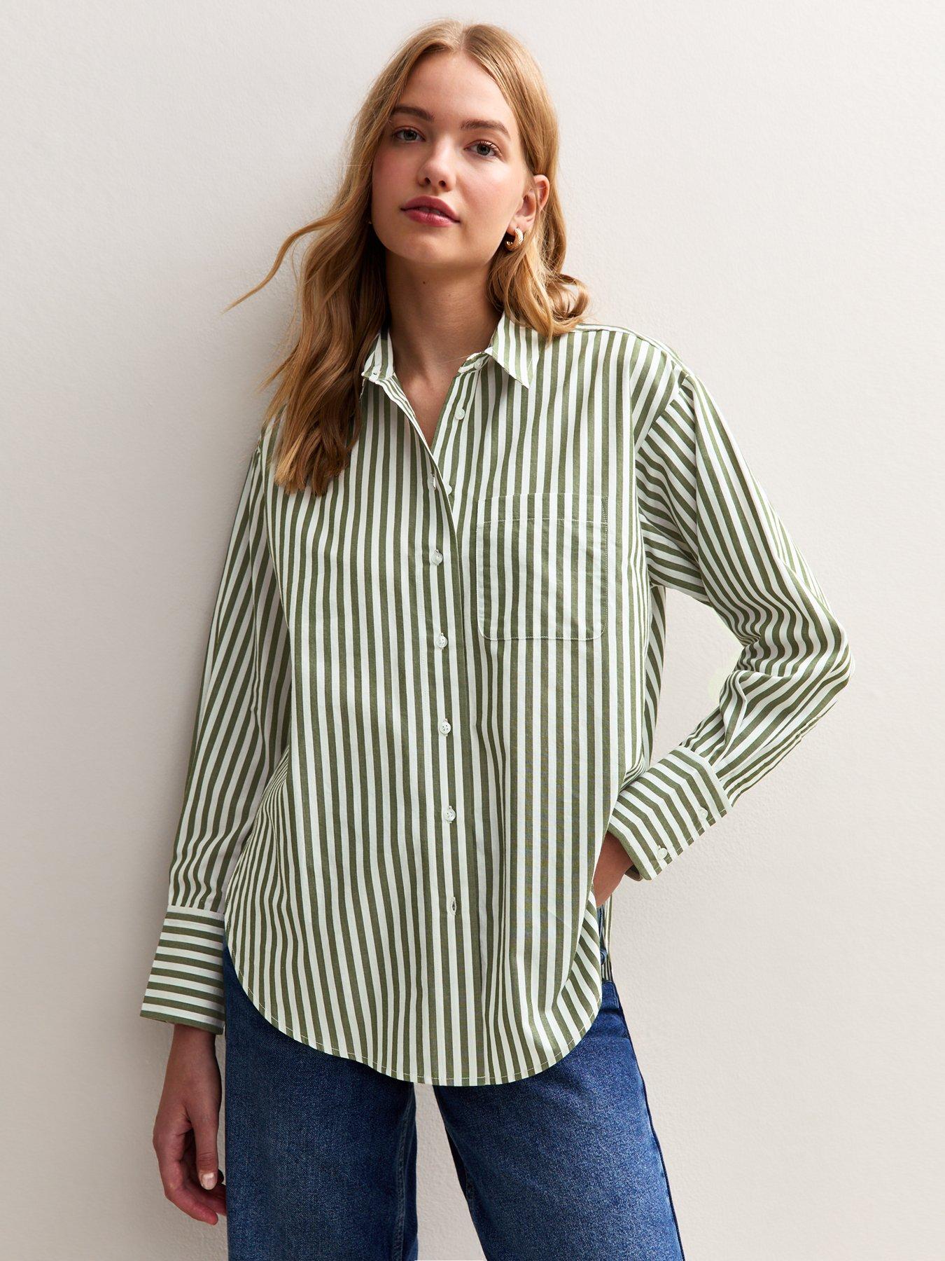 undefined Striped Shirt - Green