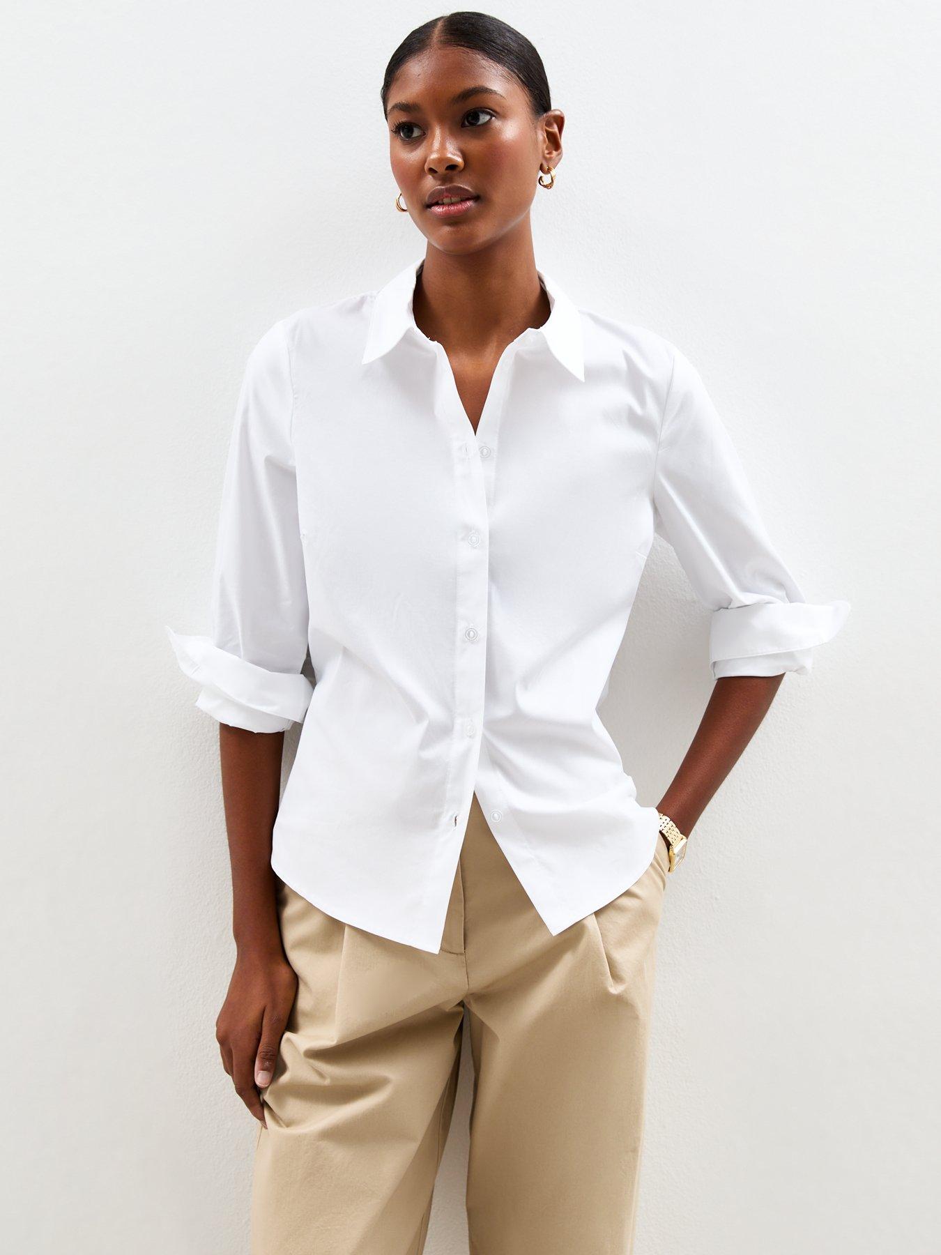 undefined Slim Fit Poplin Shirt - White