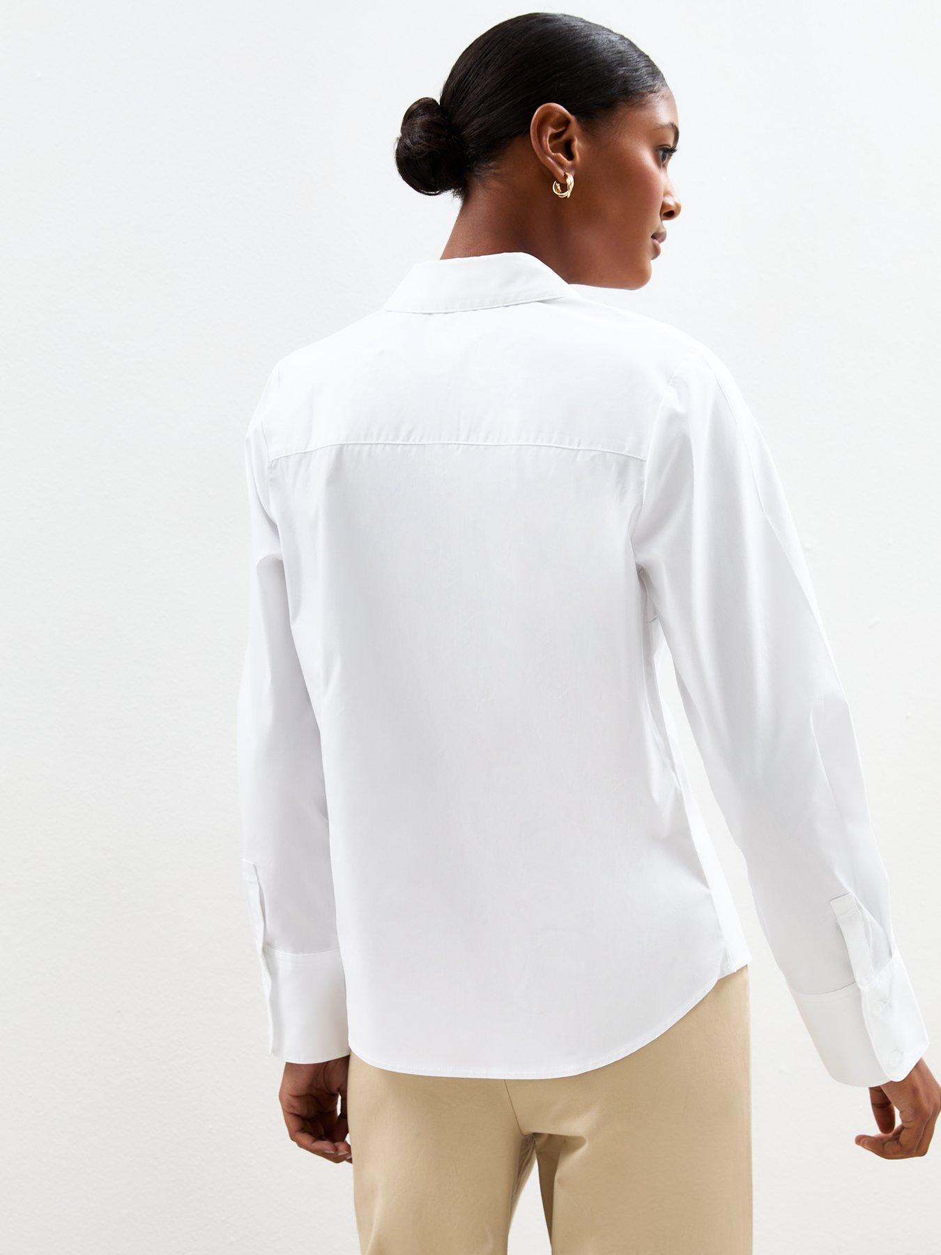 Image 2 of 5 of New Look Slim Fit Poplin Shirt - White