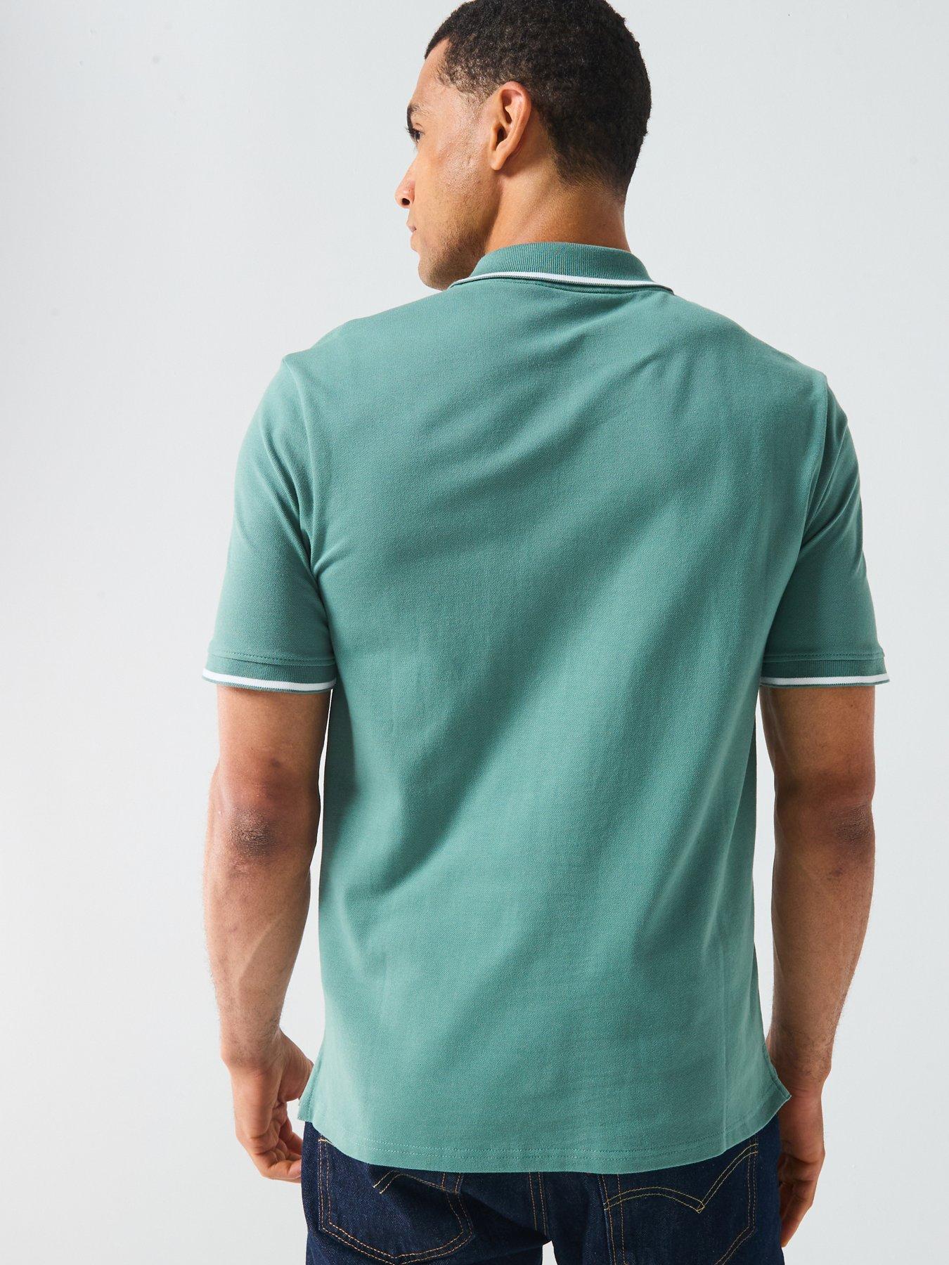  image of lyle-scott-tipped-polo-shirt--green