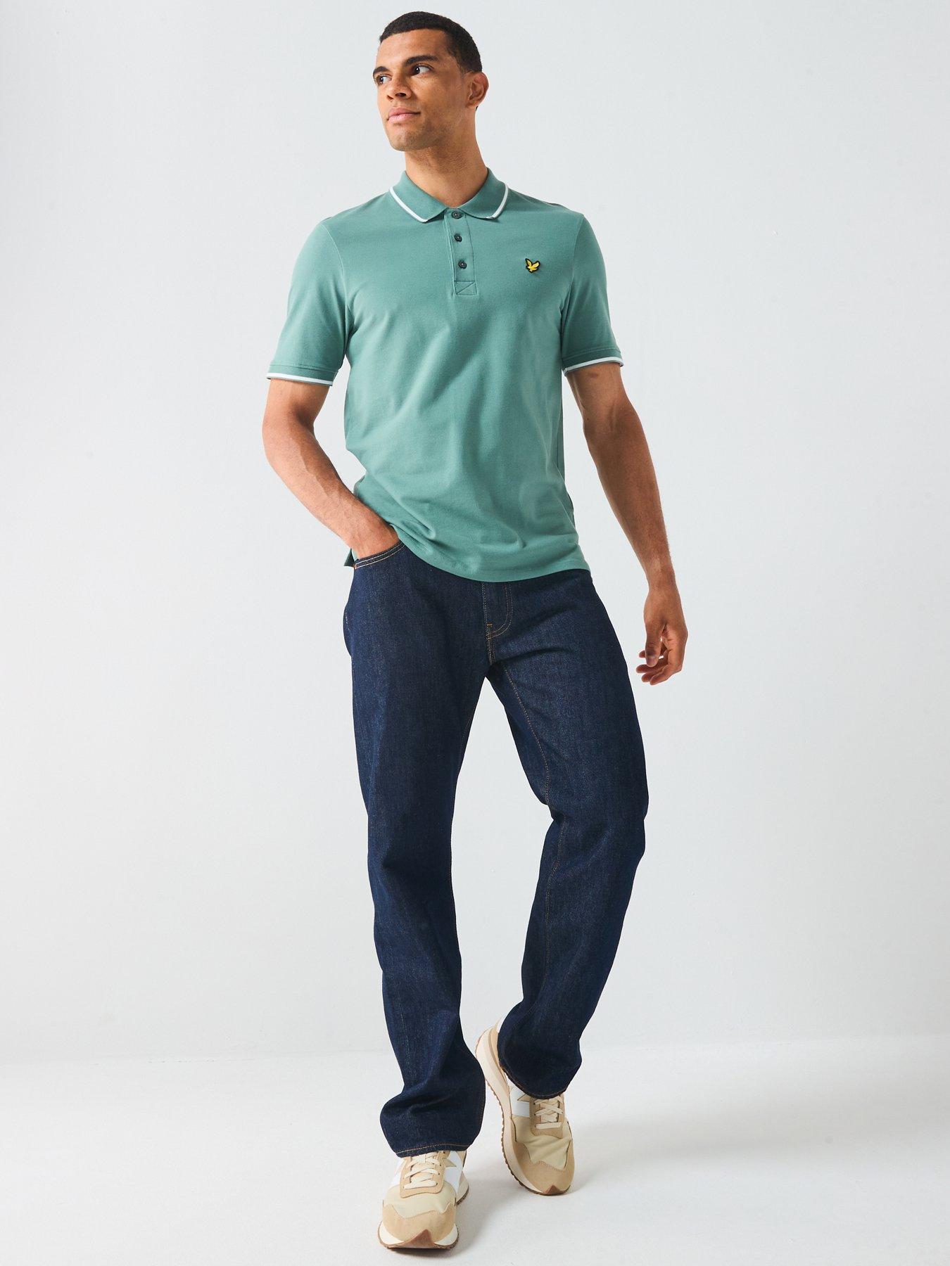  image of lyle-scott-tipped-polo-shirt--green