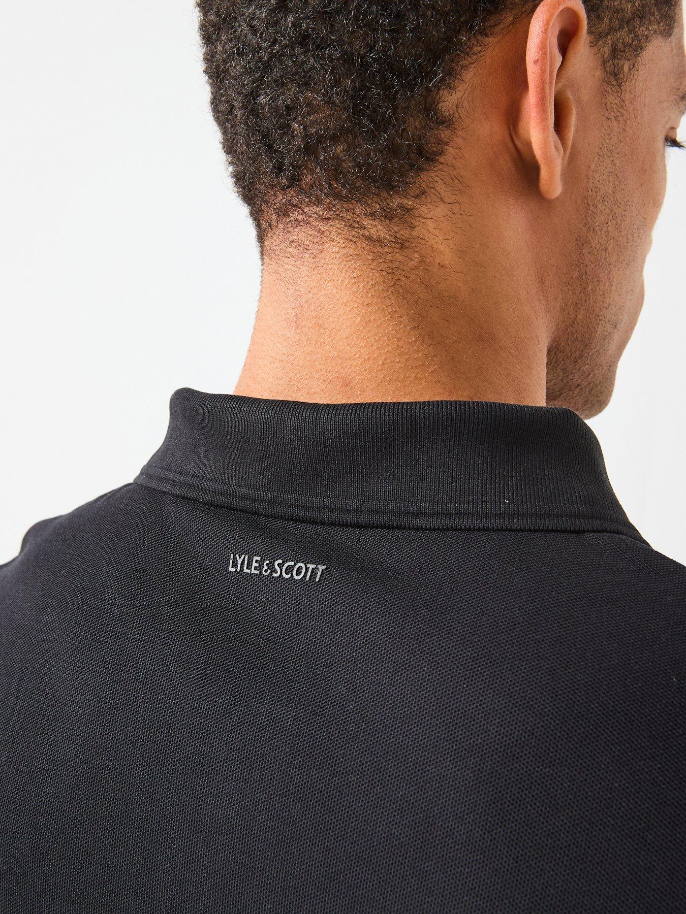 Image 4 of 6 of Lyle & Scott Ottoman Half Zip Polo Shirt - Black