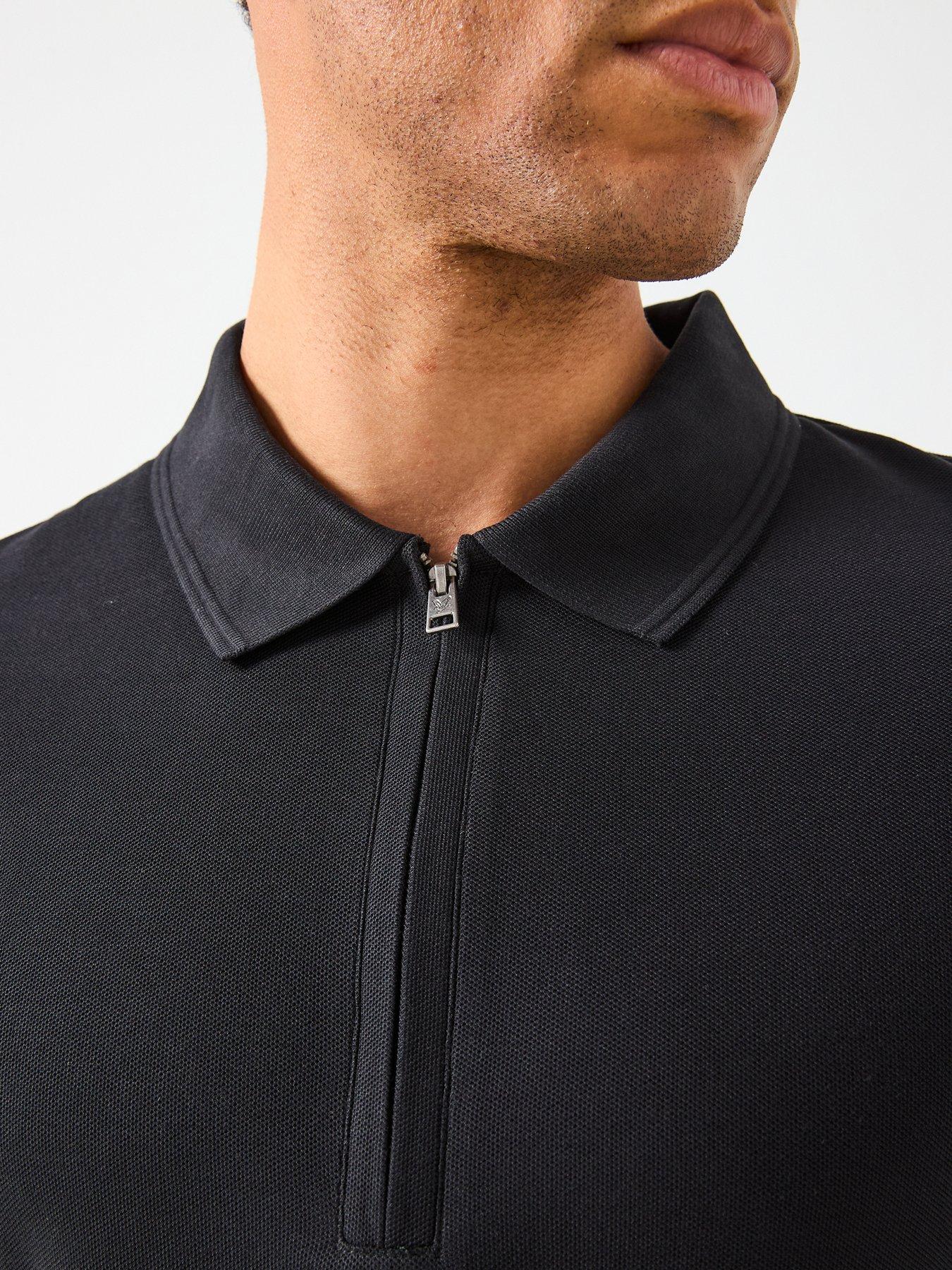 Image 5 of 6 of Lyle & Scott Ottoman Half Zip Polo Shirt - Black