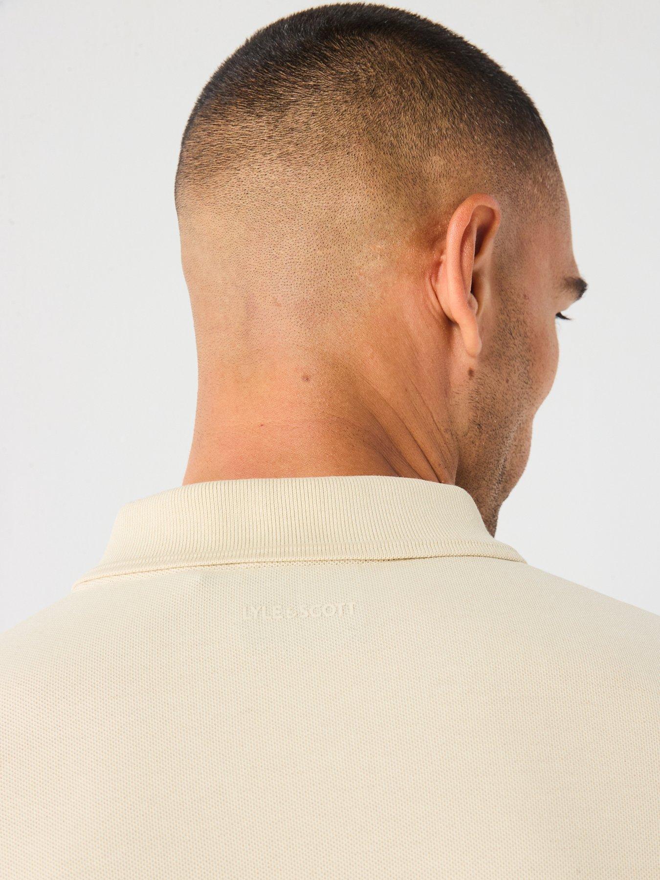  image of lyle-scott-ottoman-half-zip-polo-shirt--cream