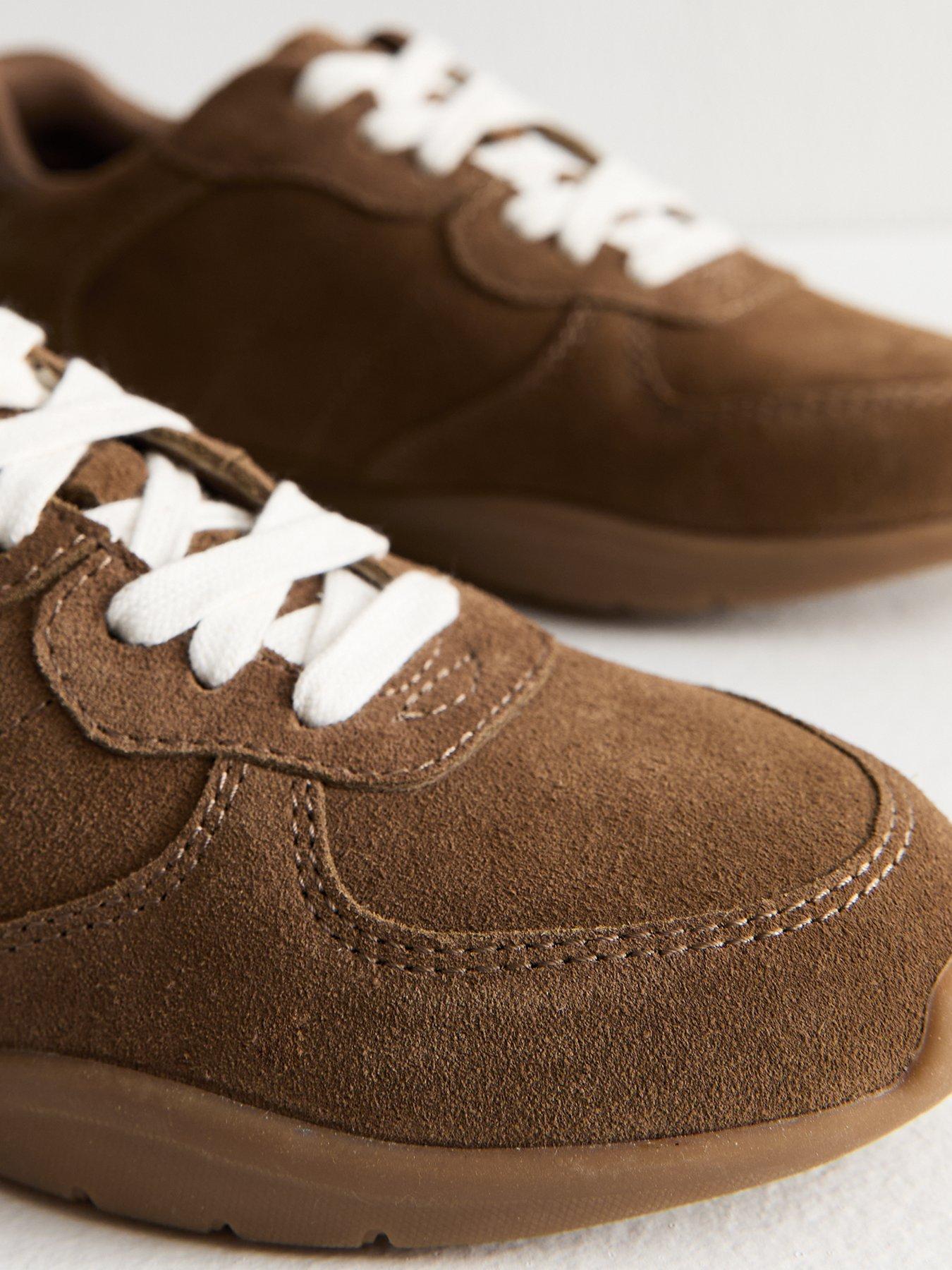 Image 2 of 6 of New Look Tan Suede Lace Up Trainers