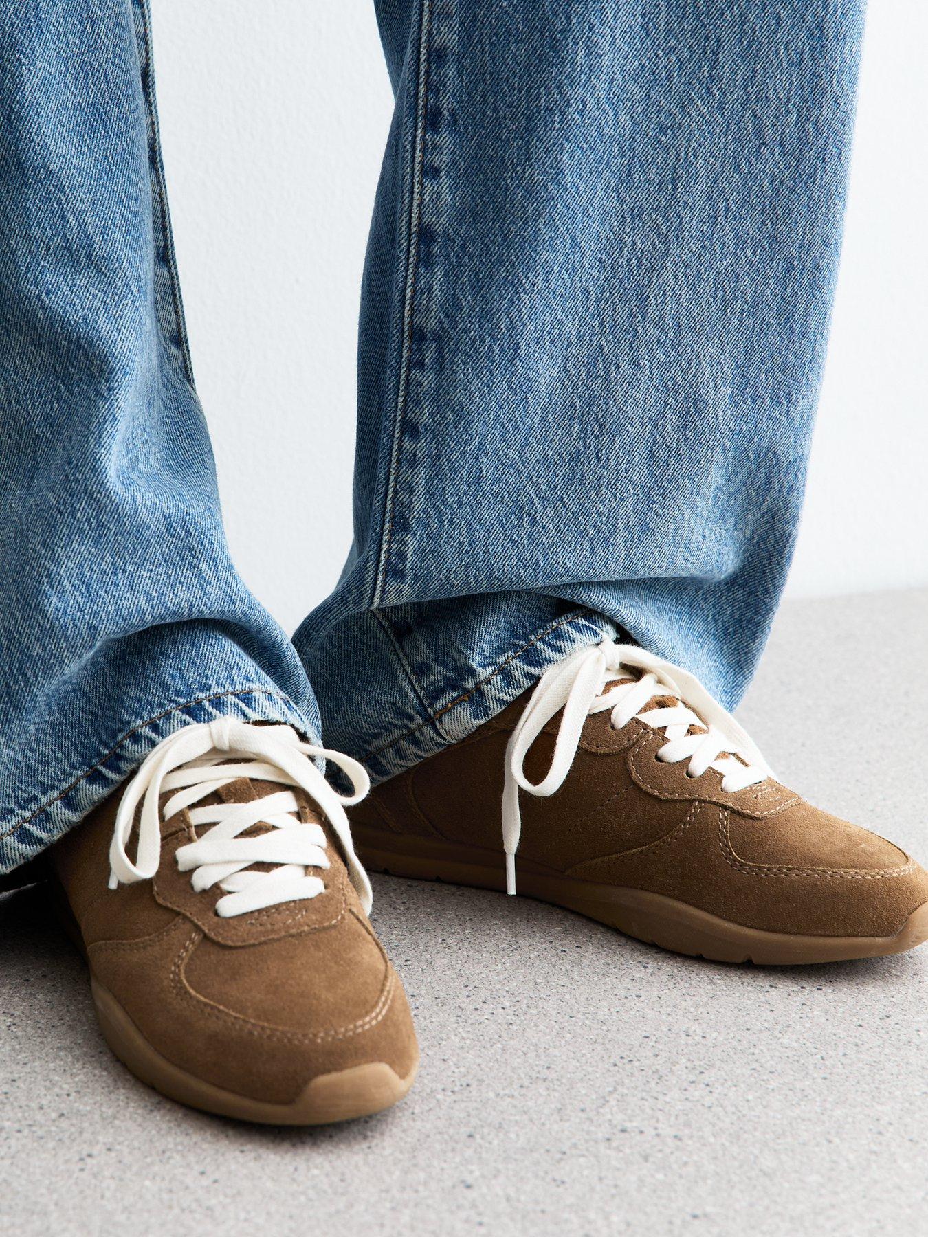 Image 6 of 6 of New Look Tan Suede Lace Up Trainers