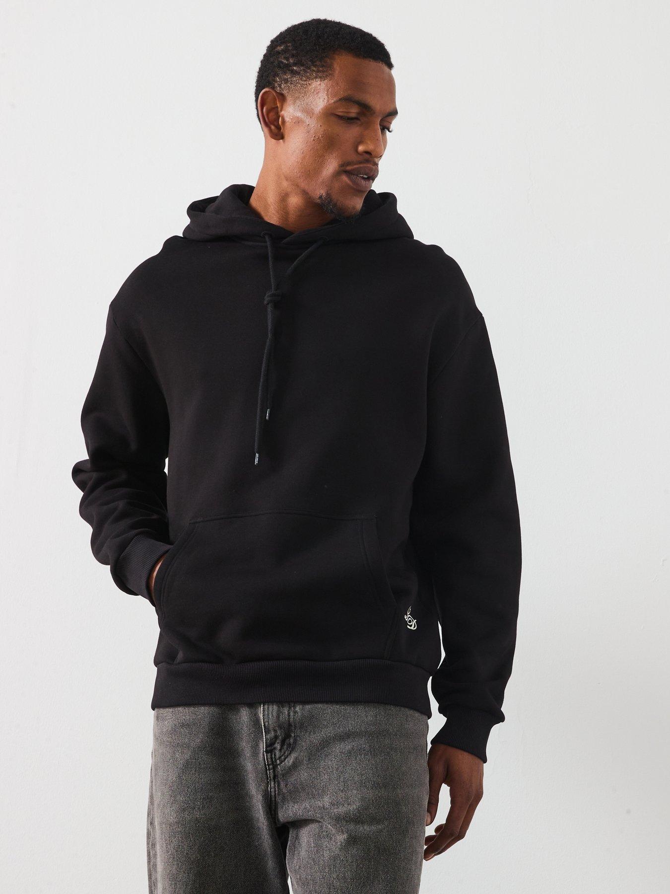 Image 2 of 6 of Les Deux Danton Large Back Initial Overhead Hoodie - Black