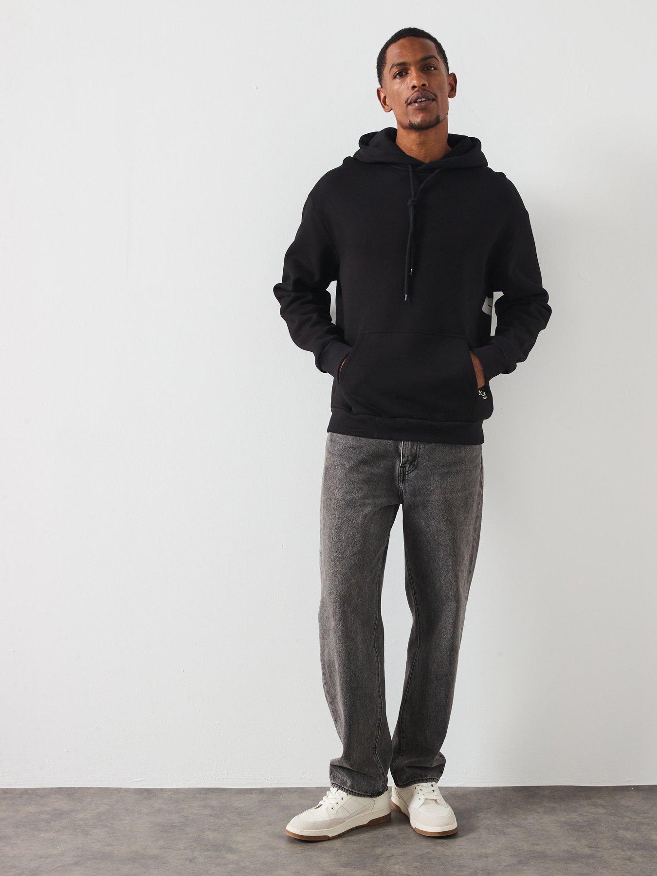 Image 3 of 6 of Les Deux Danton Large Back Initial Overhead Hoodie - Black