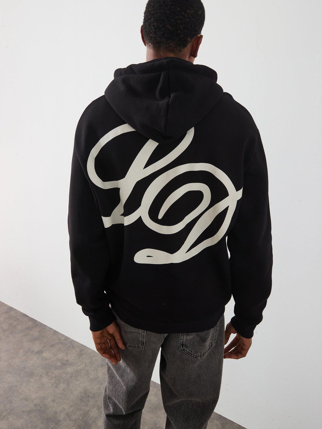 Image 4 of 6 of Les Deux Danton Large Back Initial Overhead Hoodie - Black