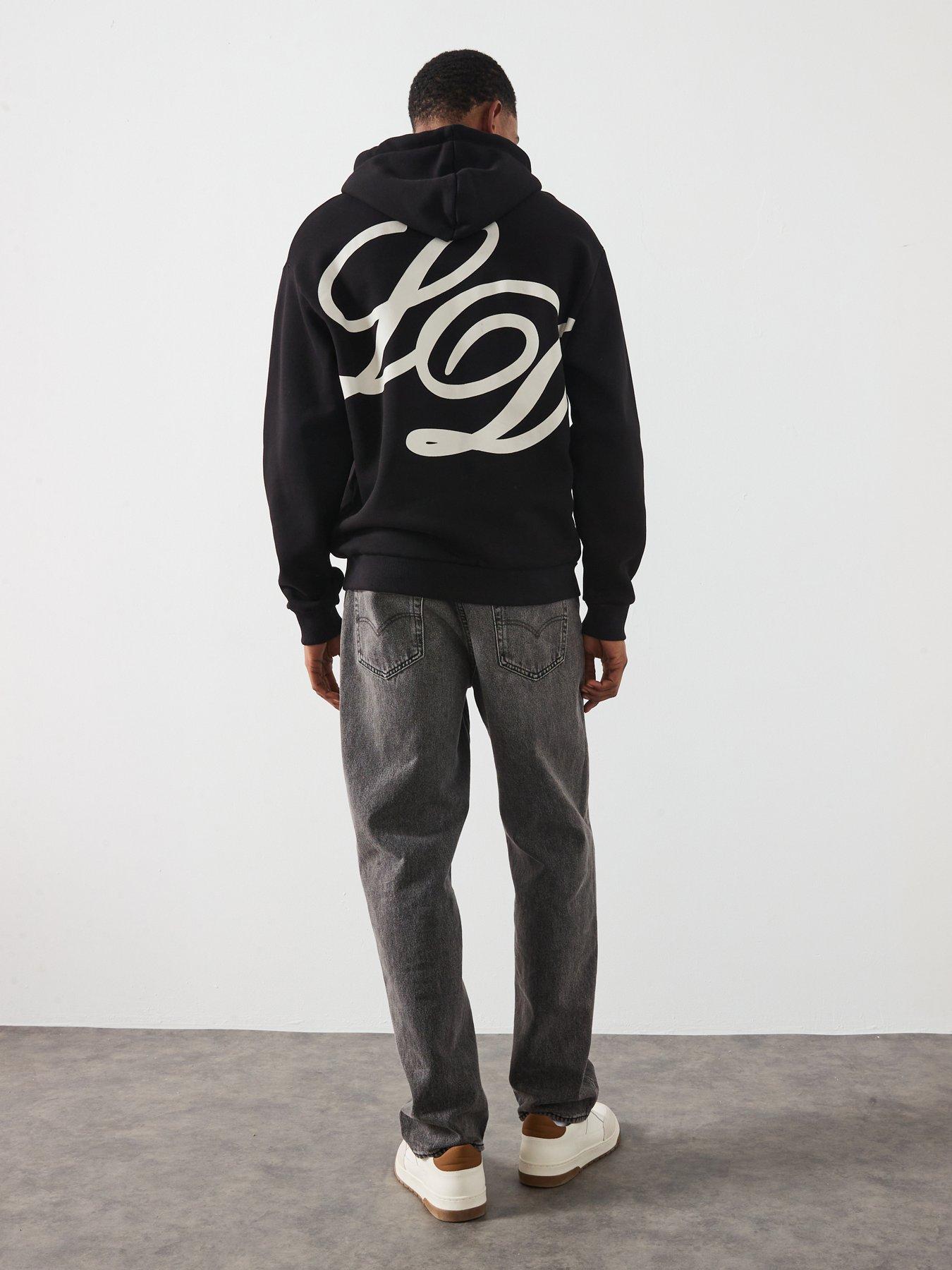 Image 5 of 6 of Les Deux Danton Large Back Initial Overhead Hoodie - Black