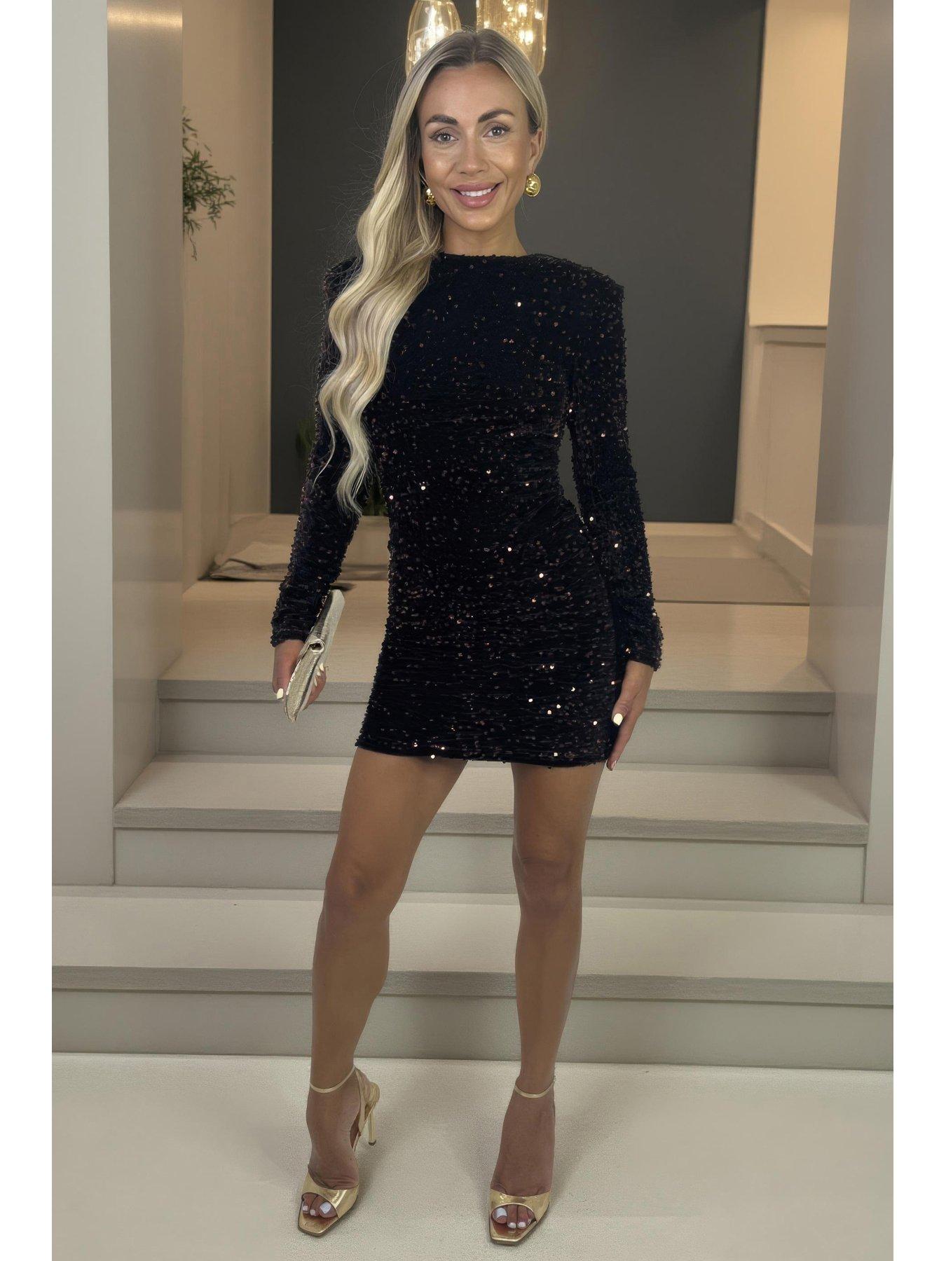 ax-paris-velvet-sequin-long-sleeve-mini-dress-brown