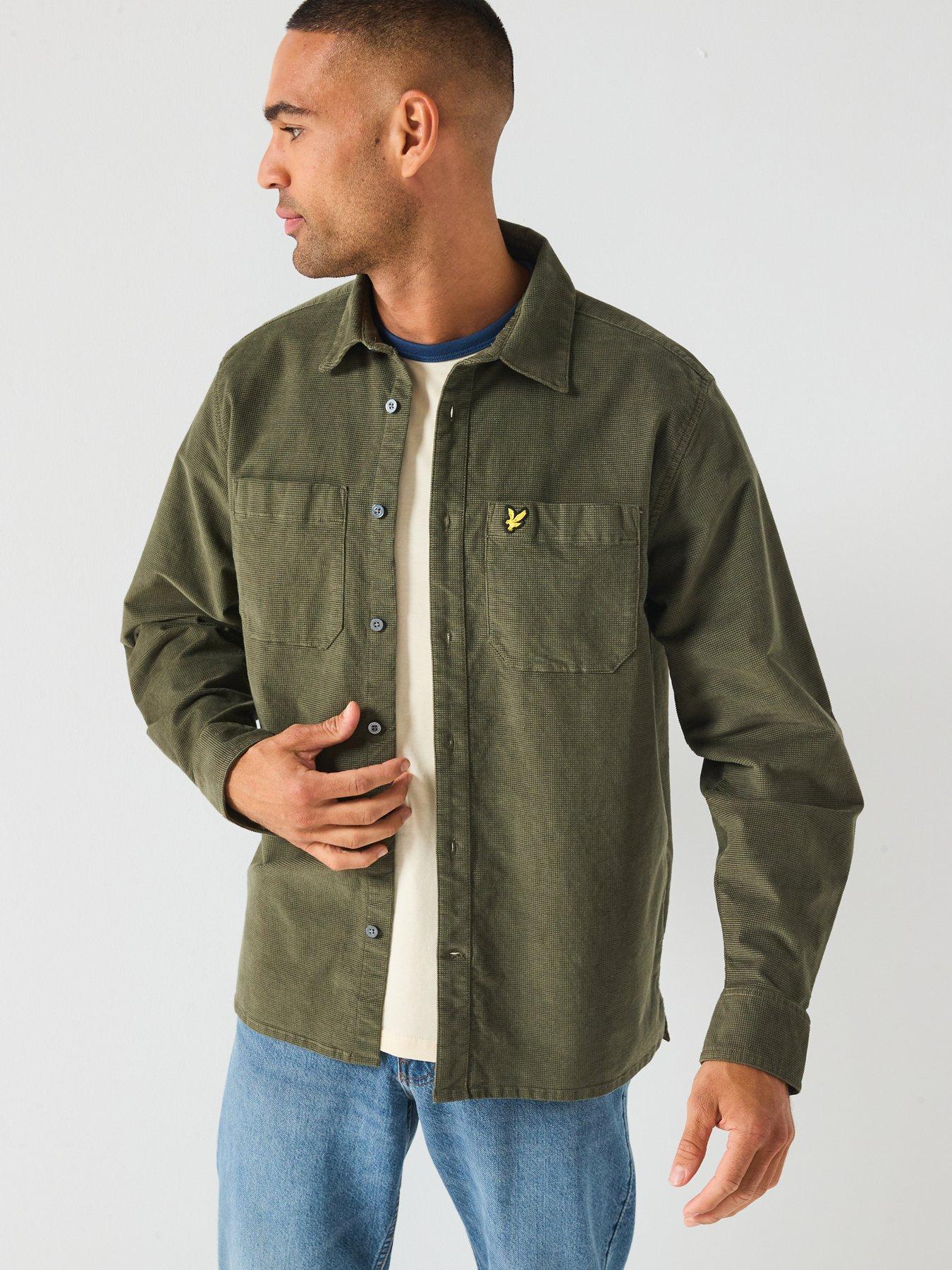 lyle-scott-needle-cord-waffle-textured-shirt-dark-green