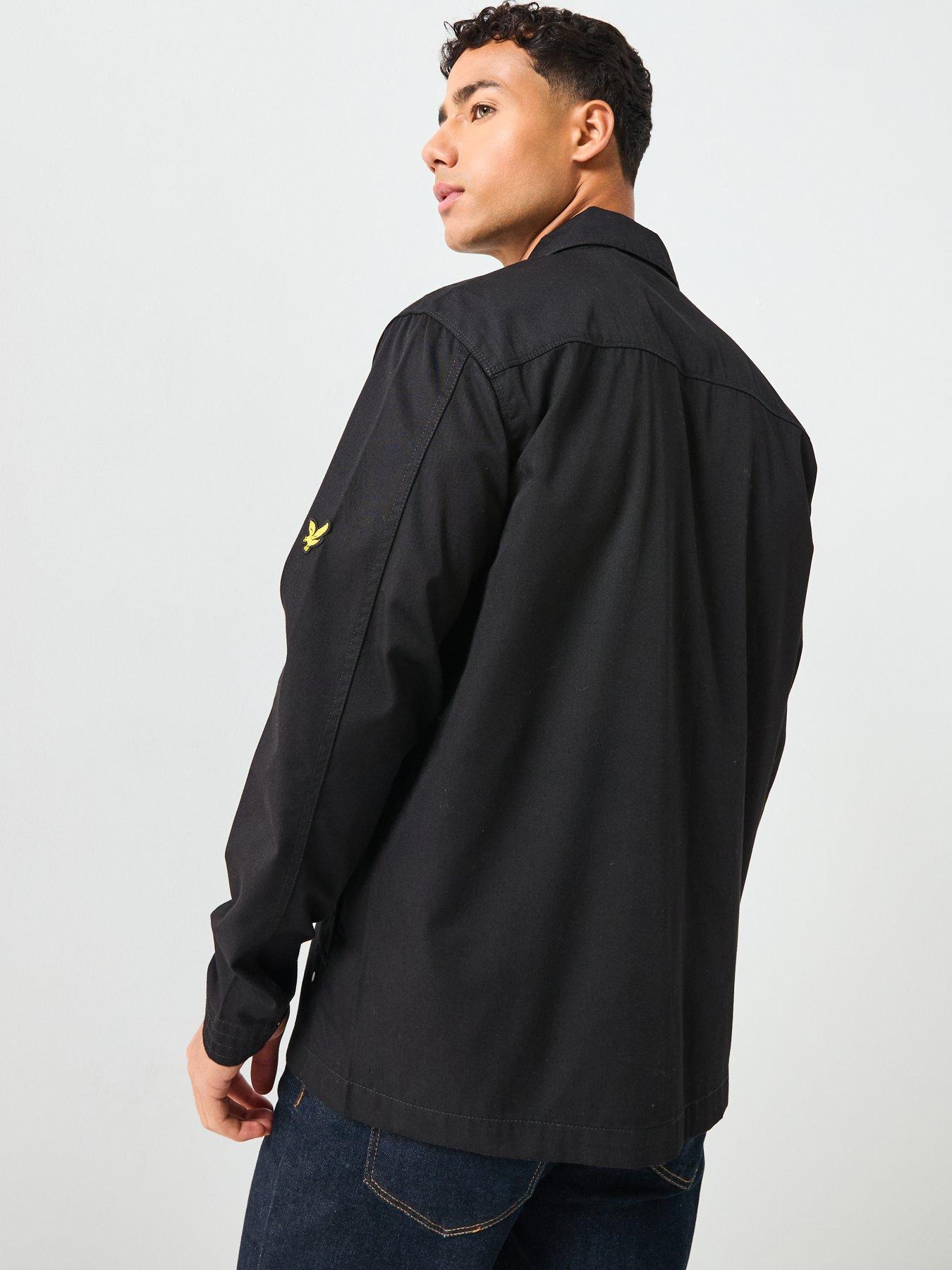  image of lyle-scott-multi-pocket-overshirt-black