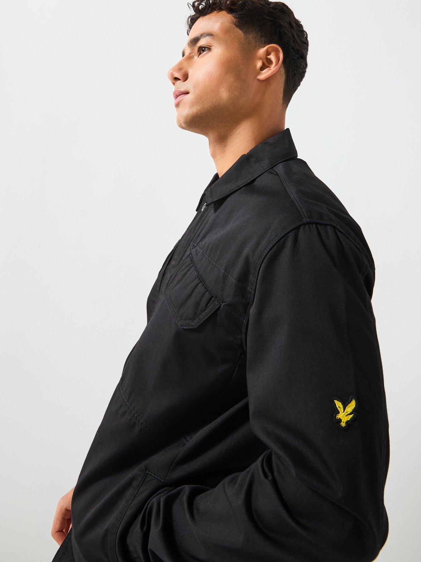  image of lyle-scott-multi-pocket-overshirt-black
