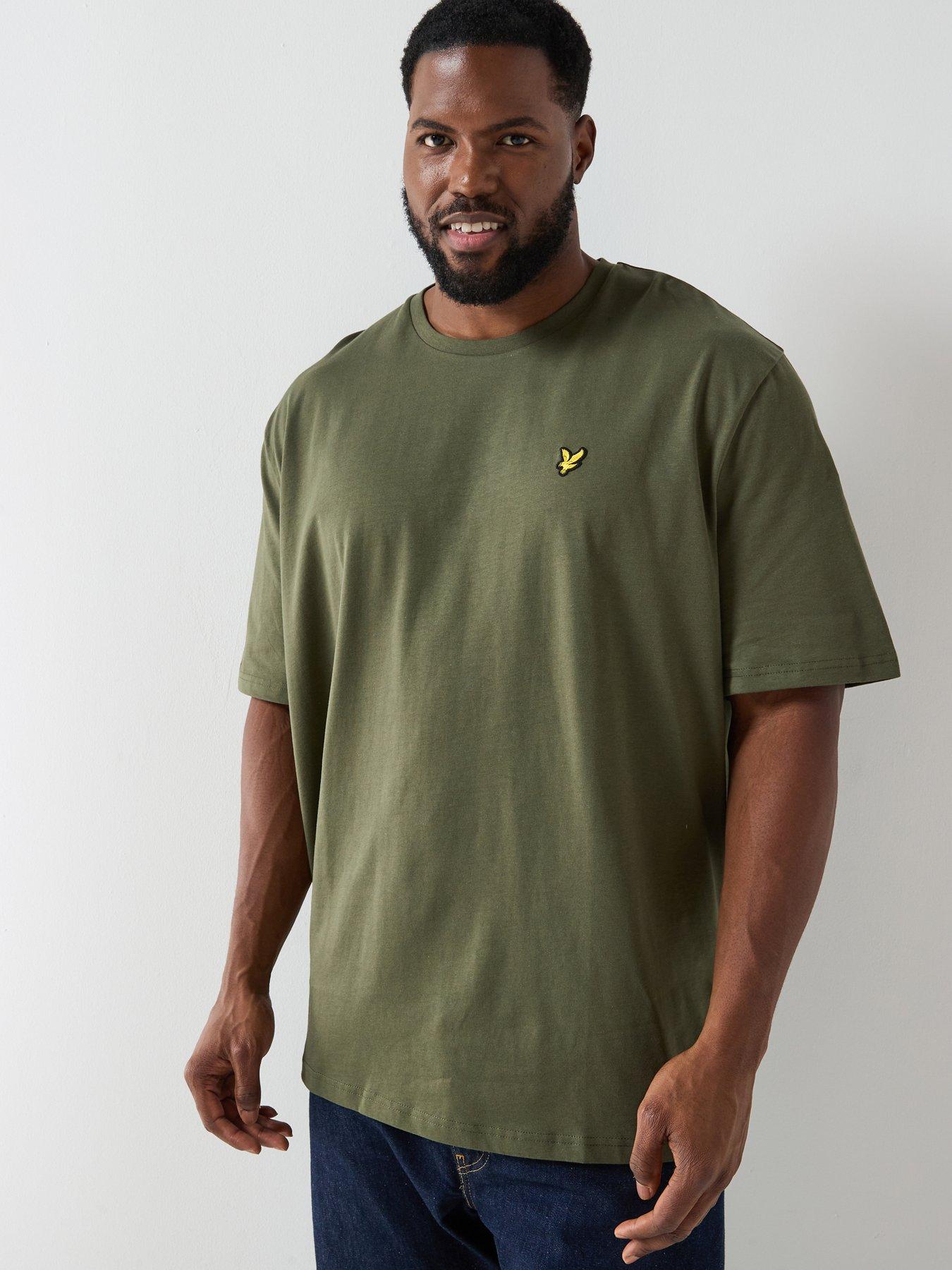 front image of lyle-scott-big-and-tall-plain-t-shirt--blue