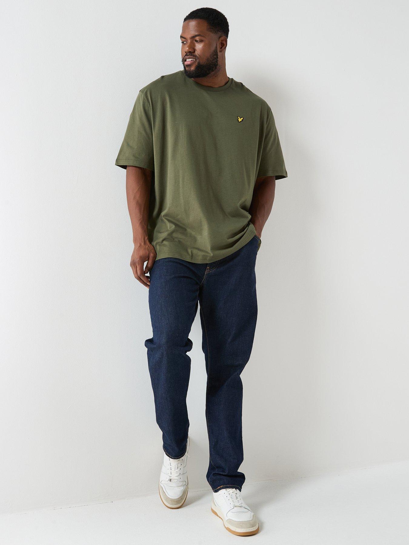  image of lyle-scott-big-and-tall-plain-t-shirt--blue